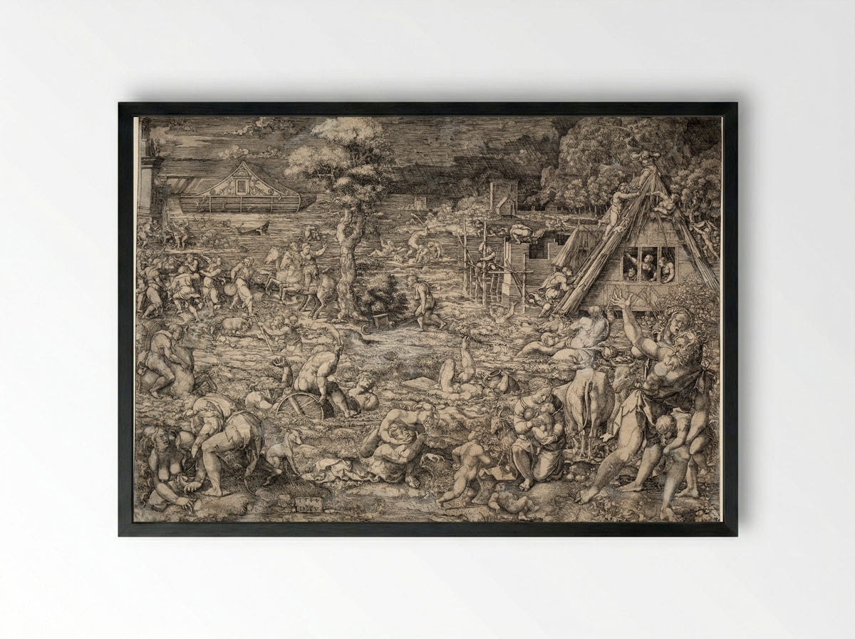 The Deluge - Dirk Vellert - Framed Print Black