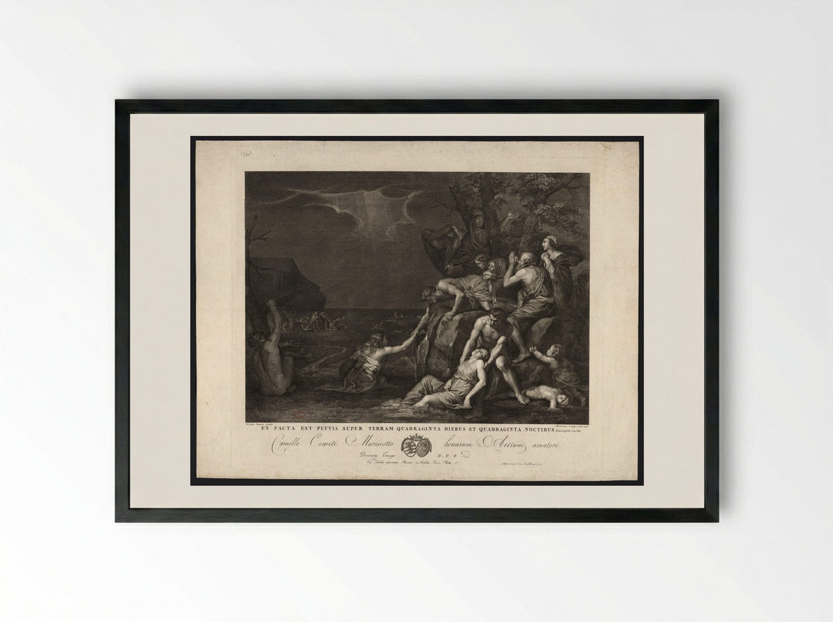 The Deluge - Domenico Cunego - Framed Print Black