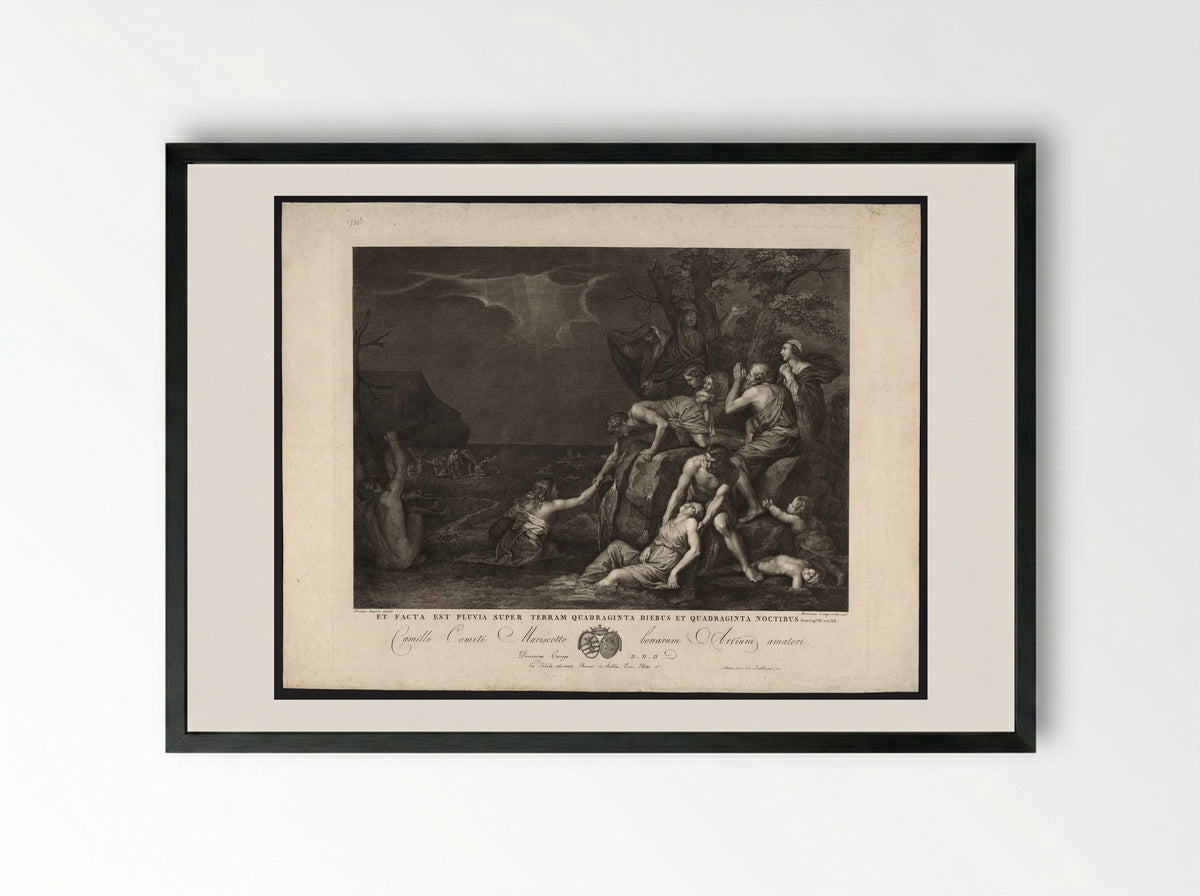 The Deluge - Domenico Cunego - Framed Print Black