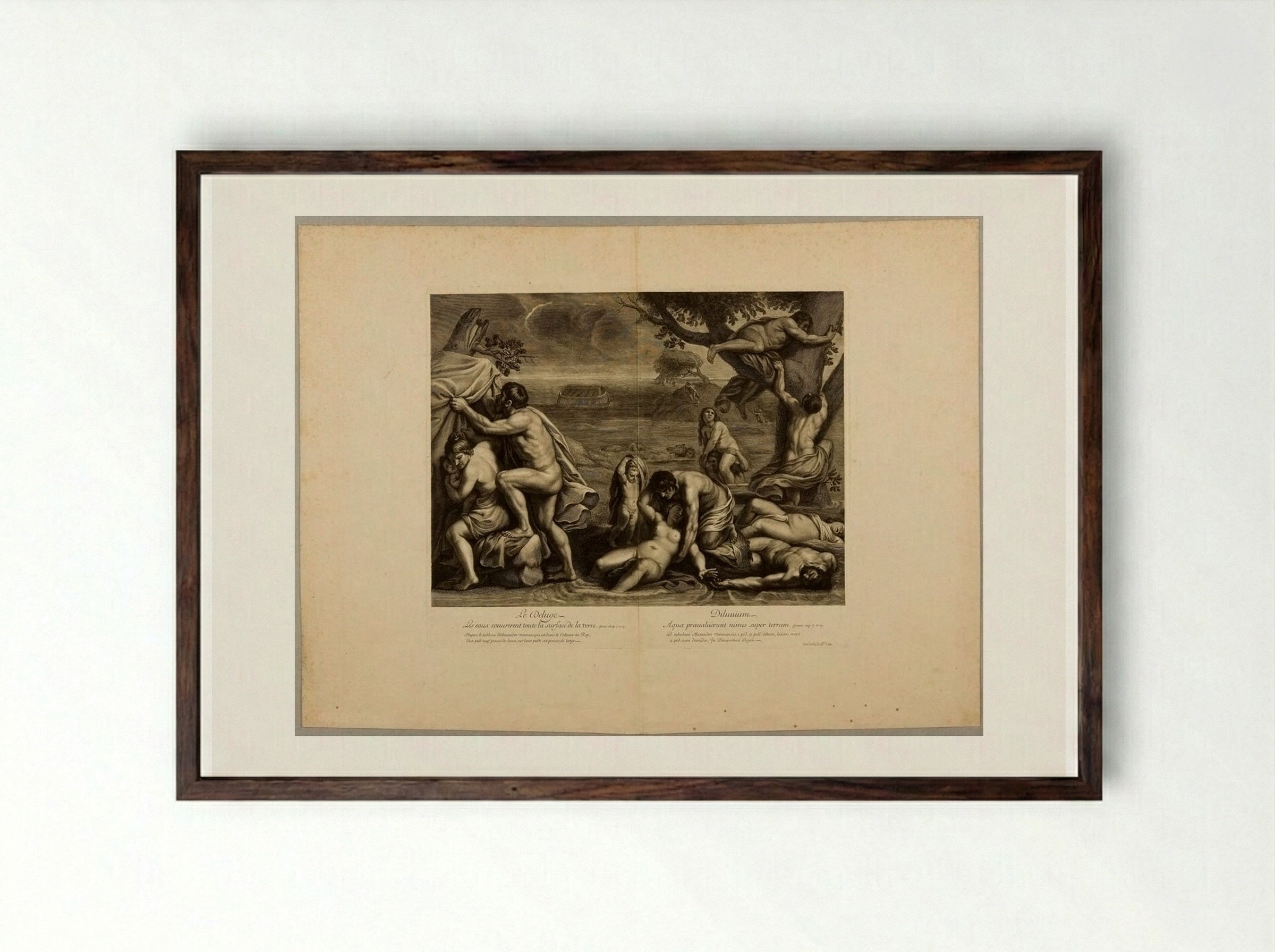 The Deluge - Gérard Edelinck - Framed Print Dark Wood