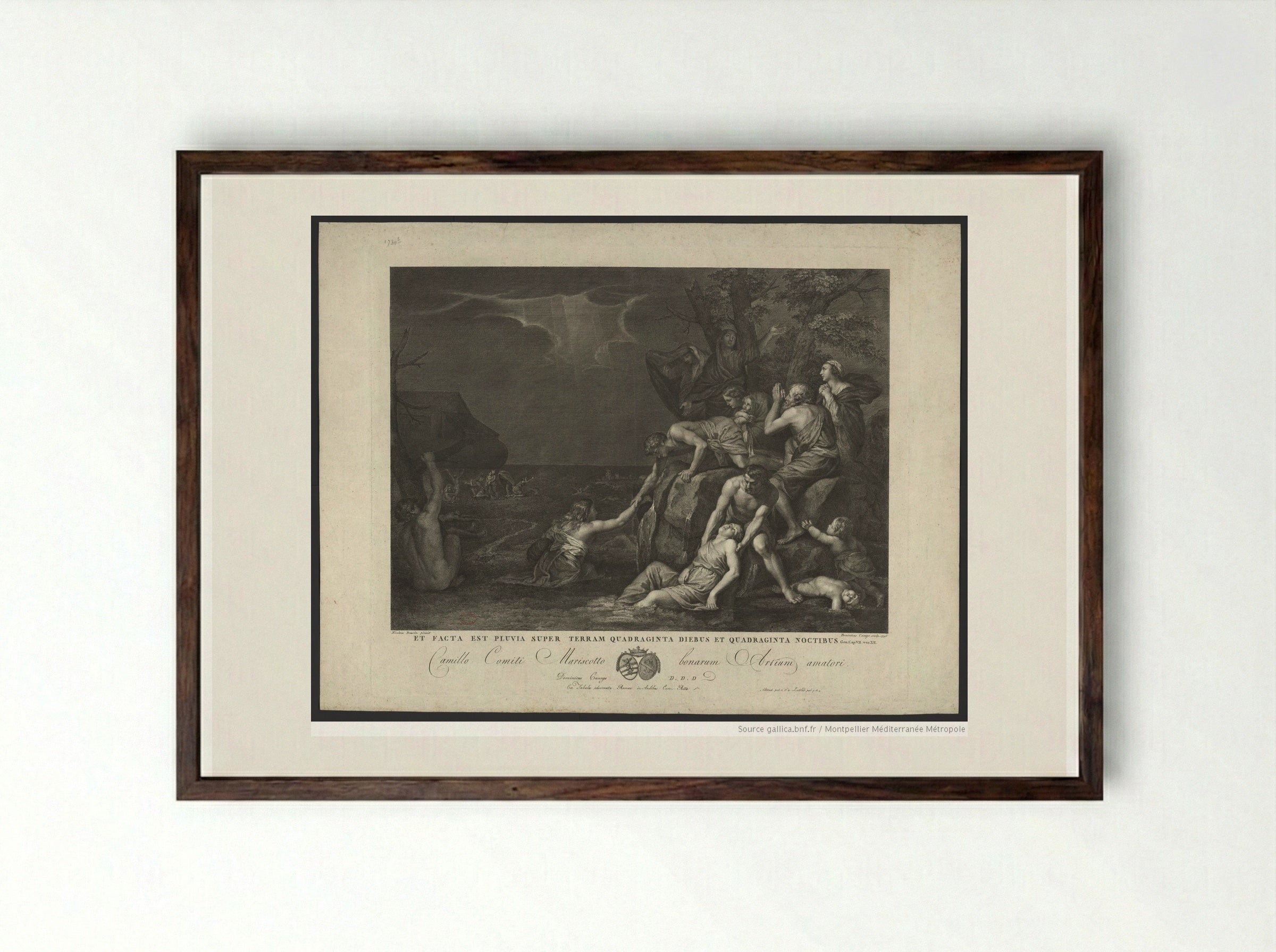 The Deluge - Domenico Cunego - Framed Print Dark Wood
