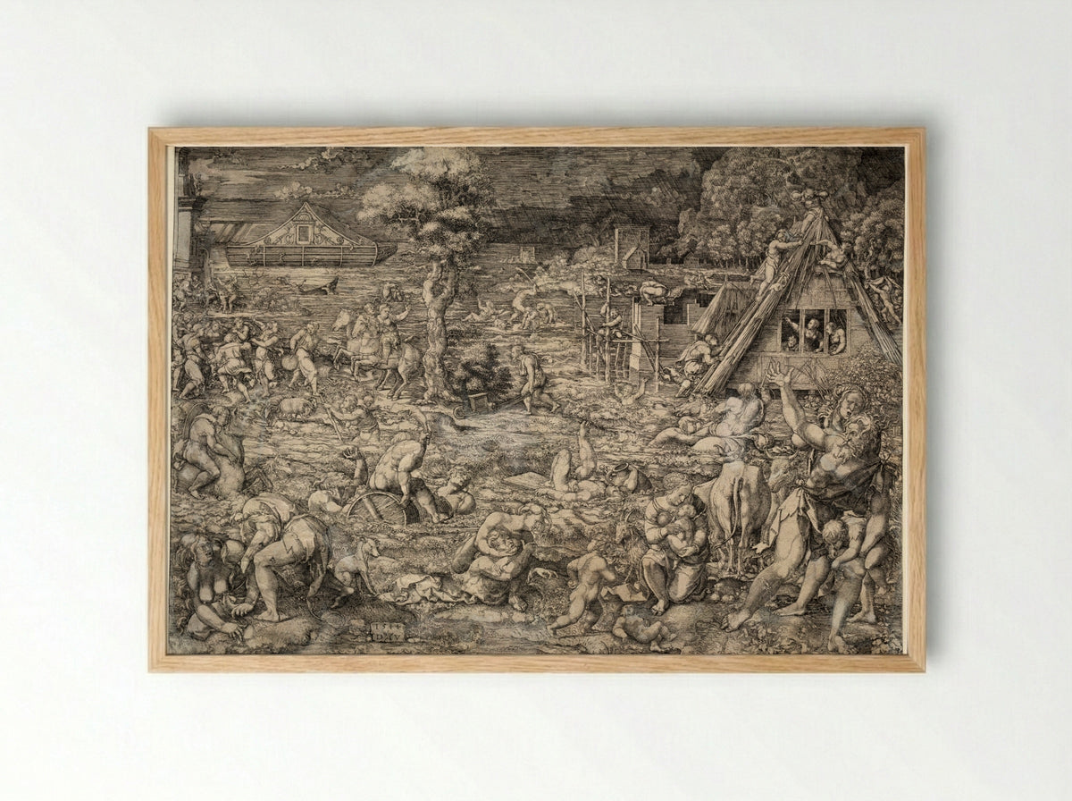 The Deluge - Dirk Vellert - Framed Print Wood