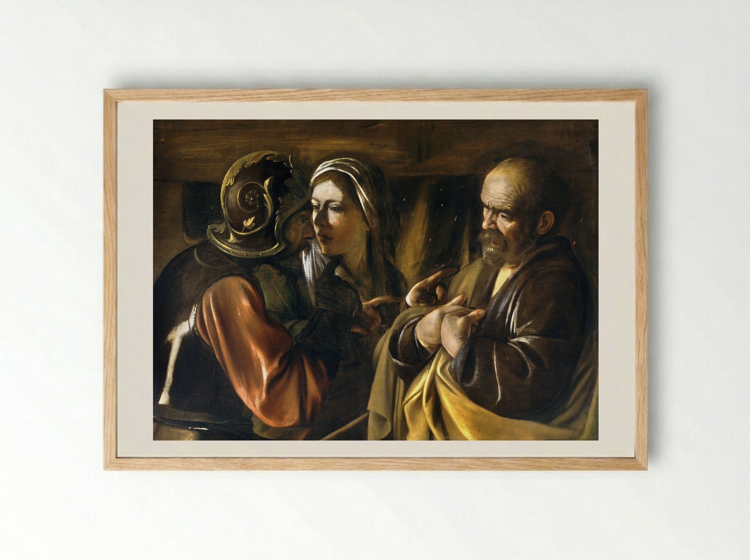 The Denial of Saint Peter - Caravaggio - Framed Print Wood