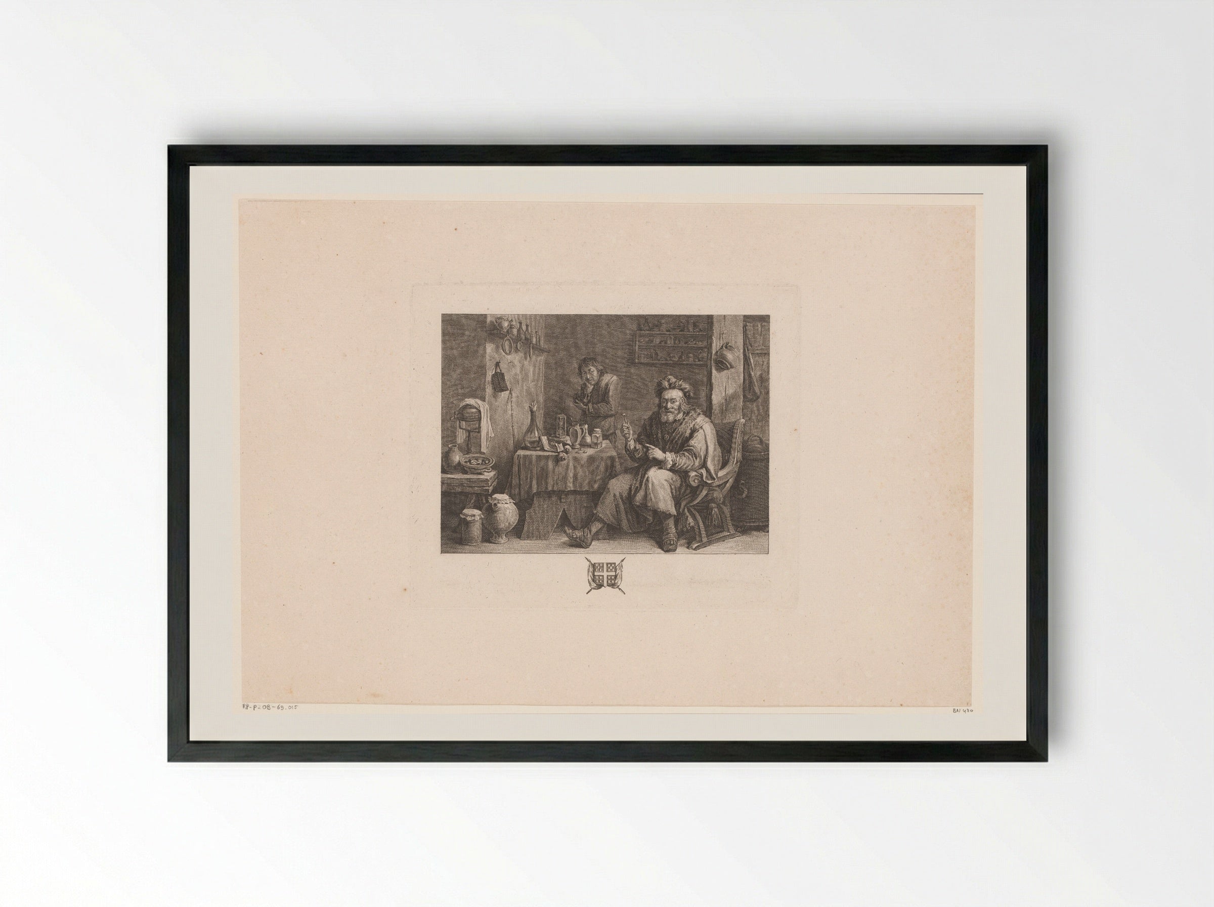 The Dentist - Jacques-Philippe Le Bas - Framed Print Black