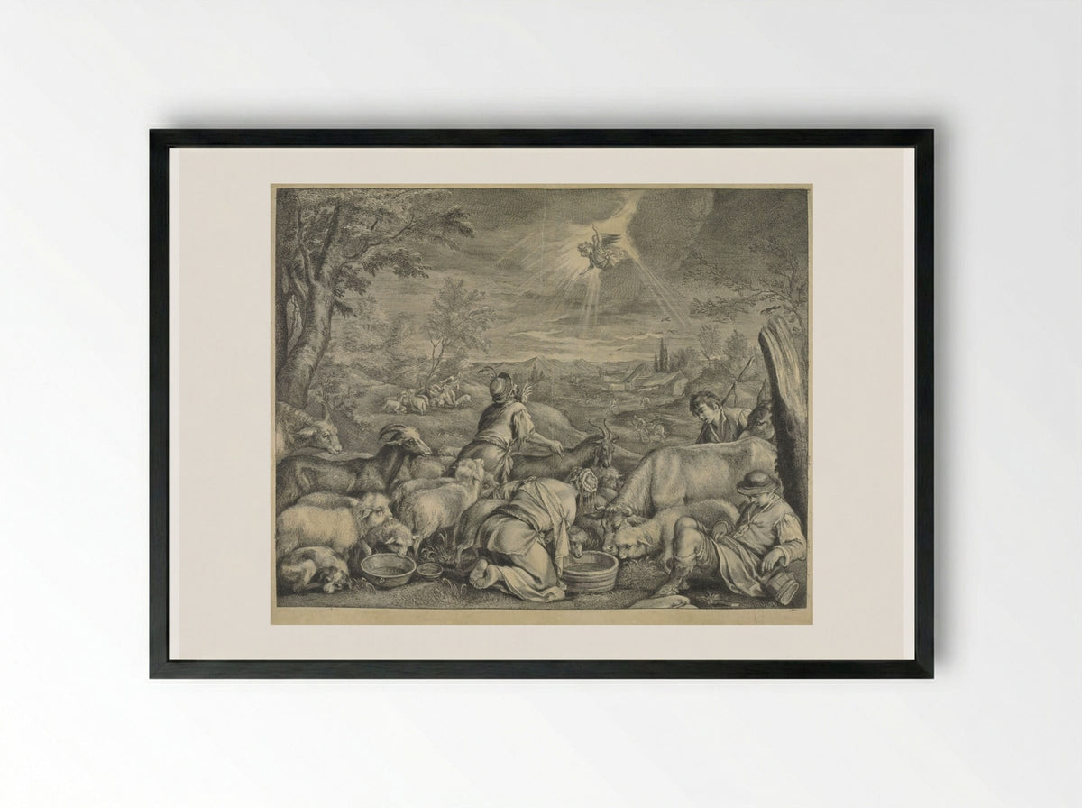The Departure of Abraham for Sichem - Cornelis Visscher - Framed Print Black