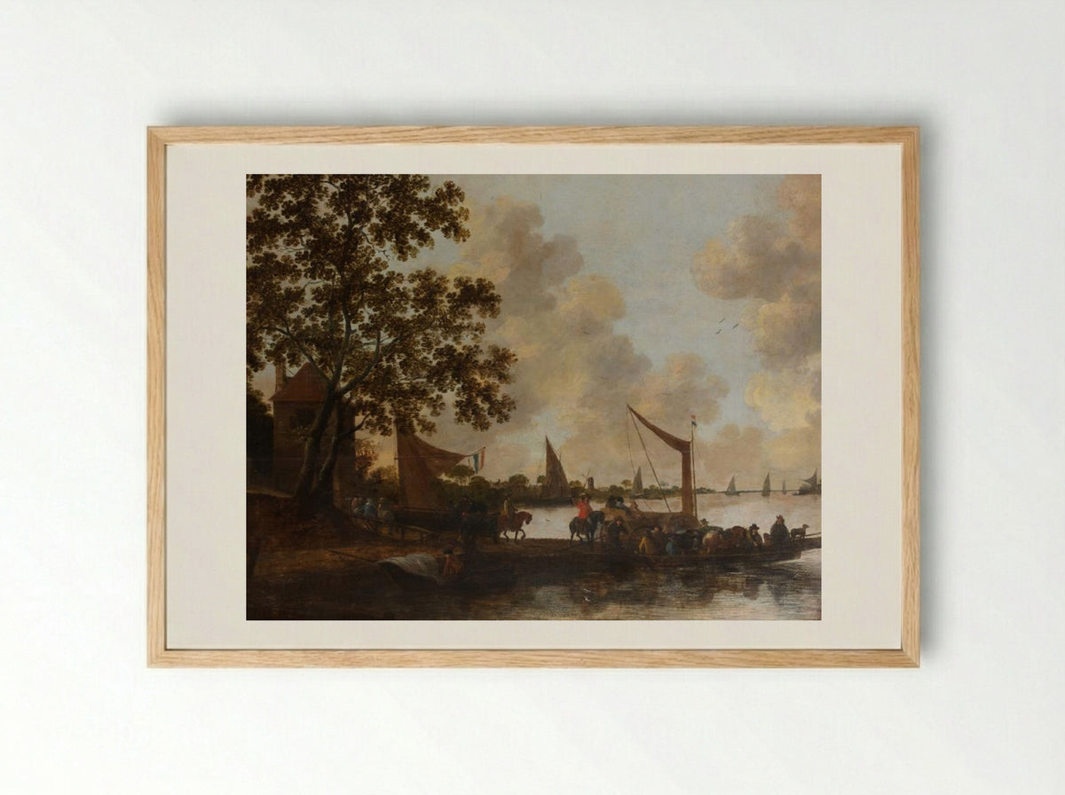 The Departure of Charles II of England from Scheveningen - Hendrick de Meijer - Framed Print Wood