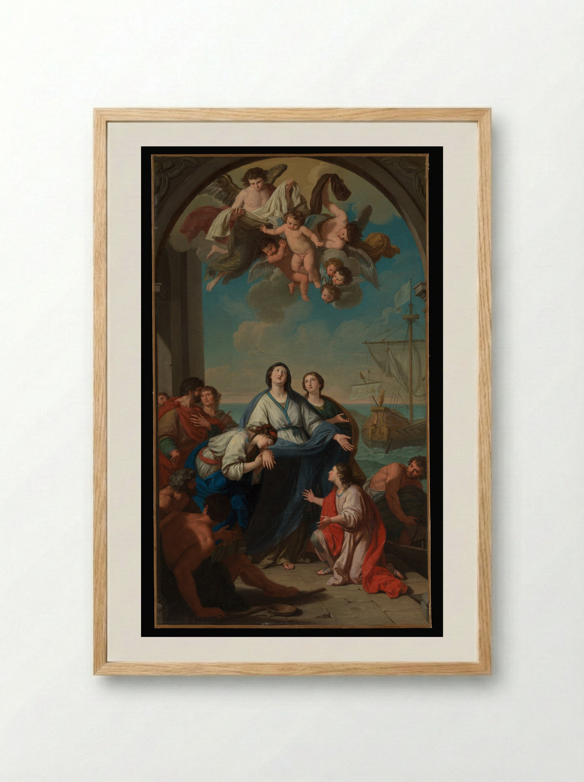 The Departure of Saints Paula and Eustochium for the Holy Land - Giuseppe Bottani - Framed Print Wood