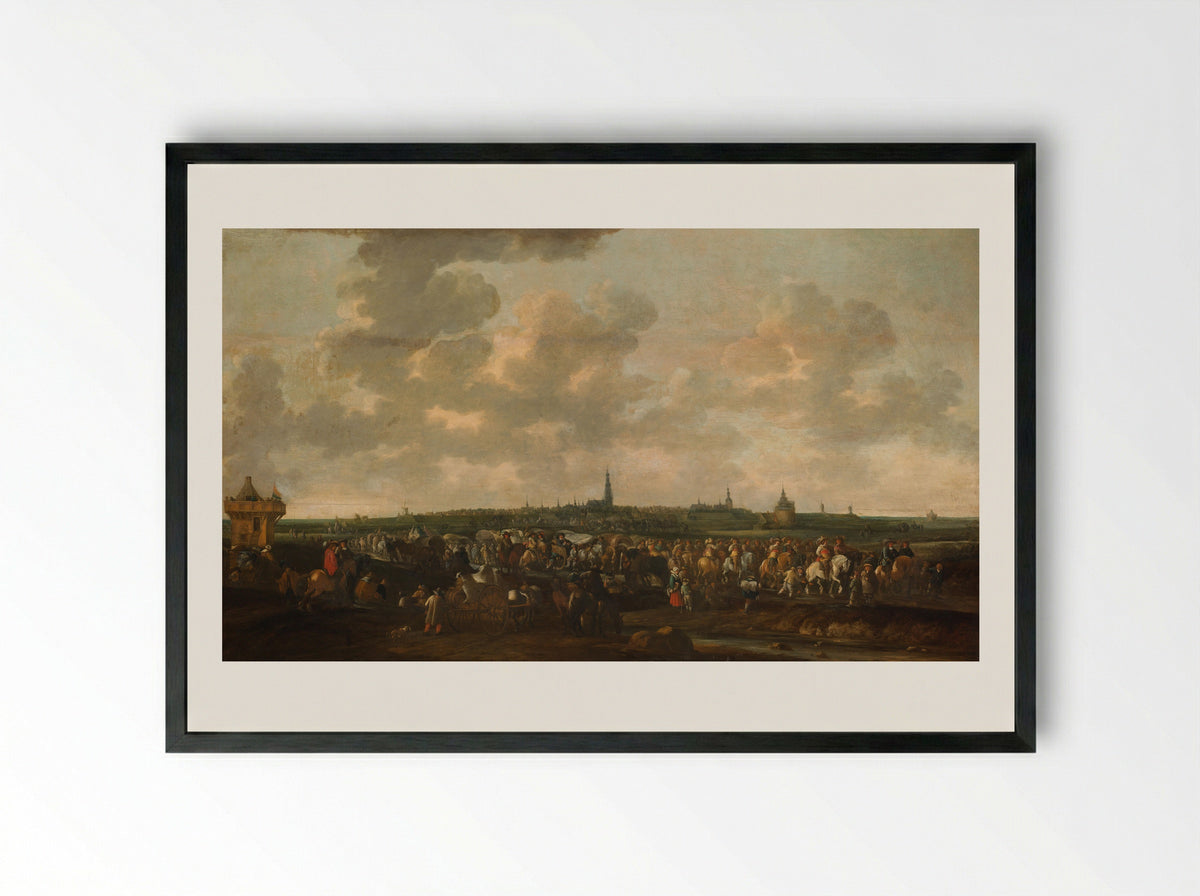 The Departure of the Spanish Garrison from Breda - Hendrick de Meijer - Framed Print Black