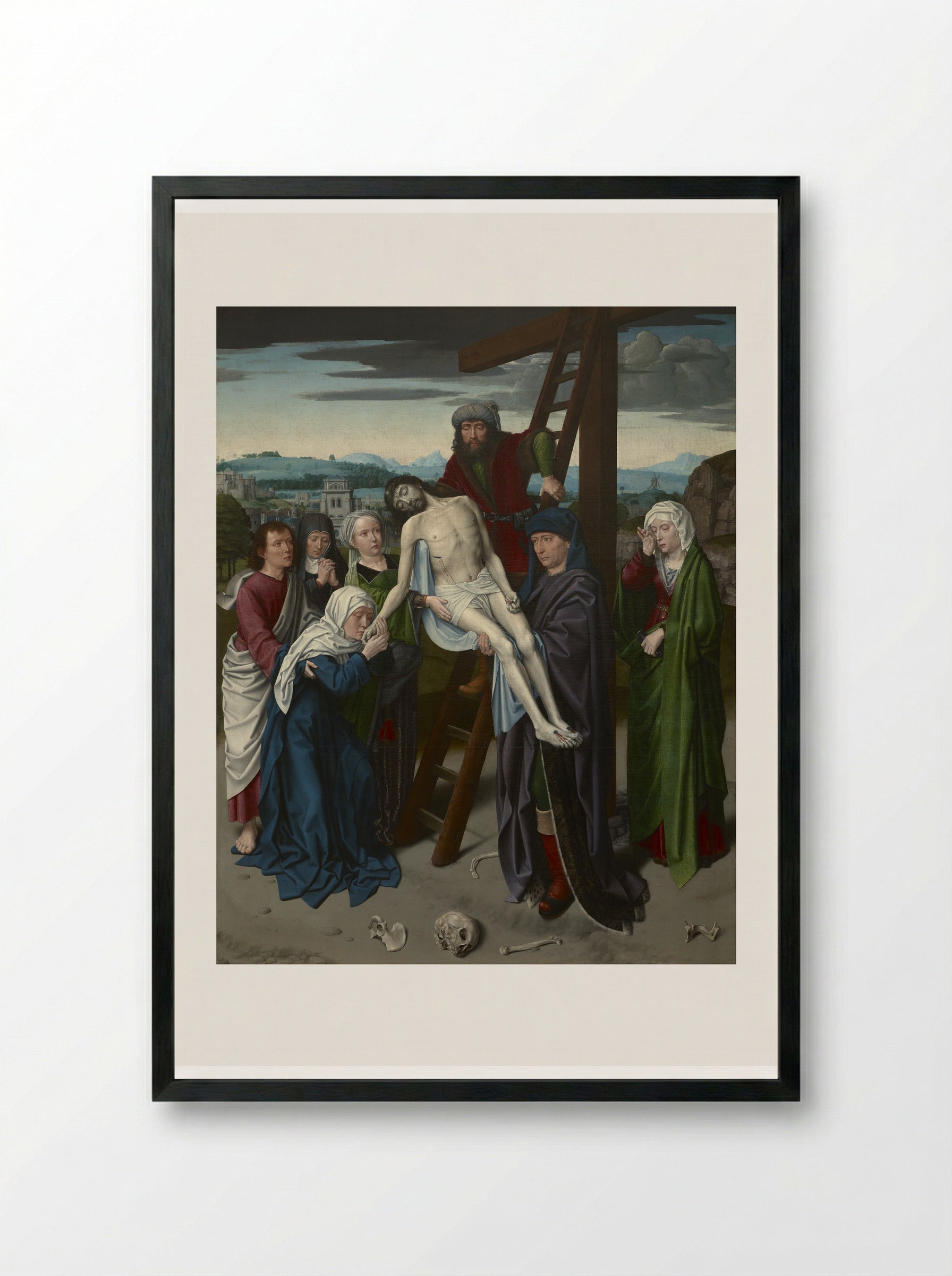 The Deposition - Gerard David - Framed Print Black