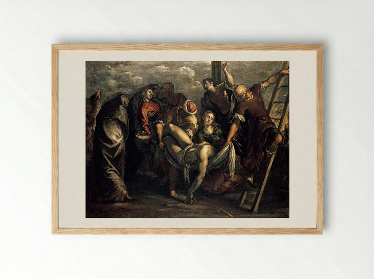 The Deposition - Tintoretto - Framed Print Wood