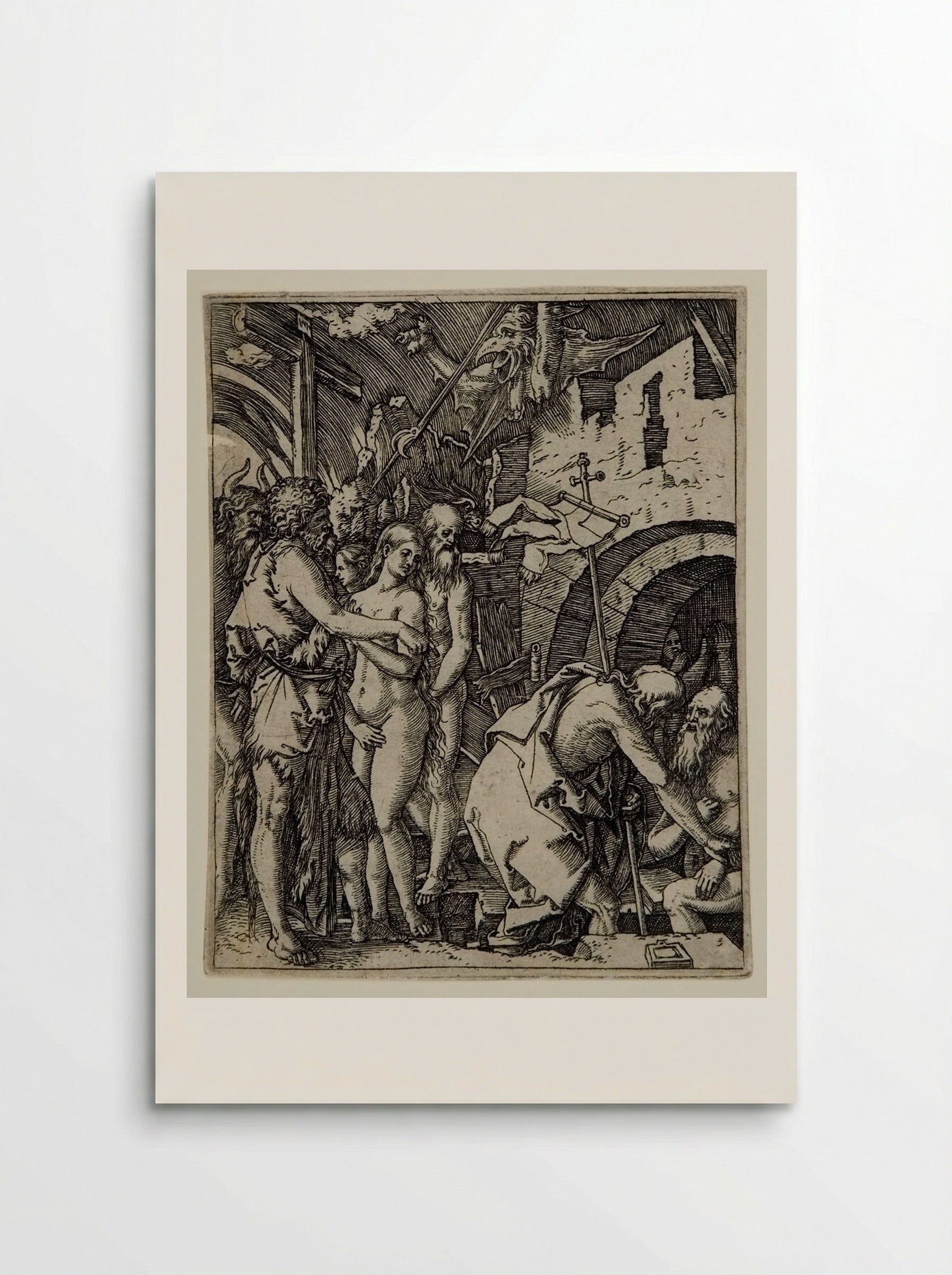The Descent into Limbo - Marcantonio Raimondi - Poster