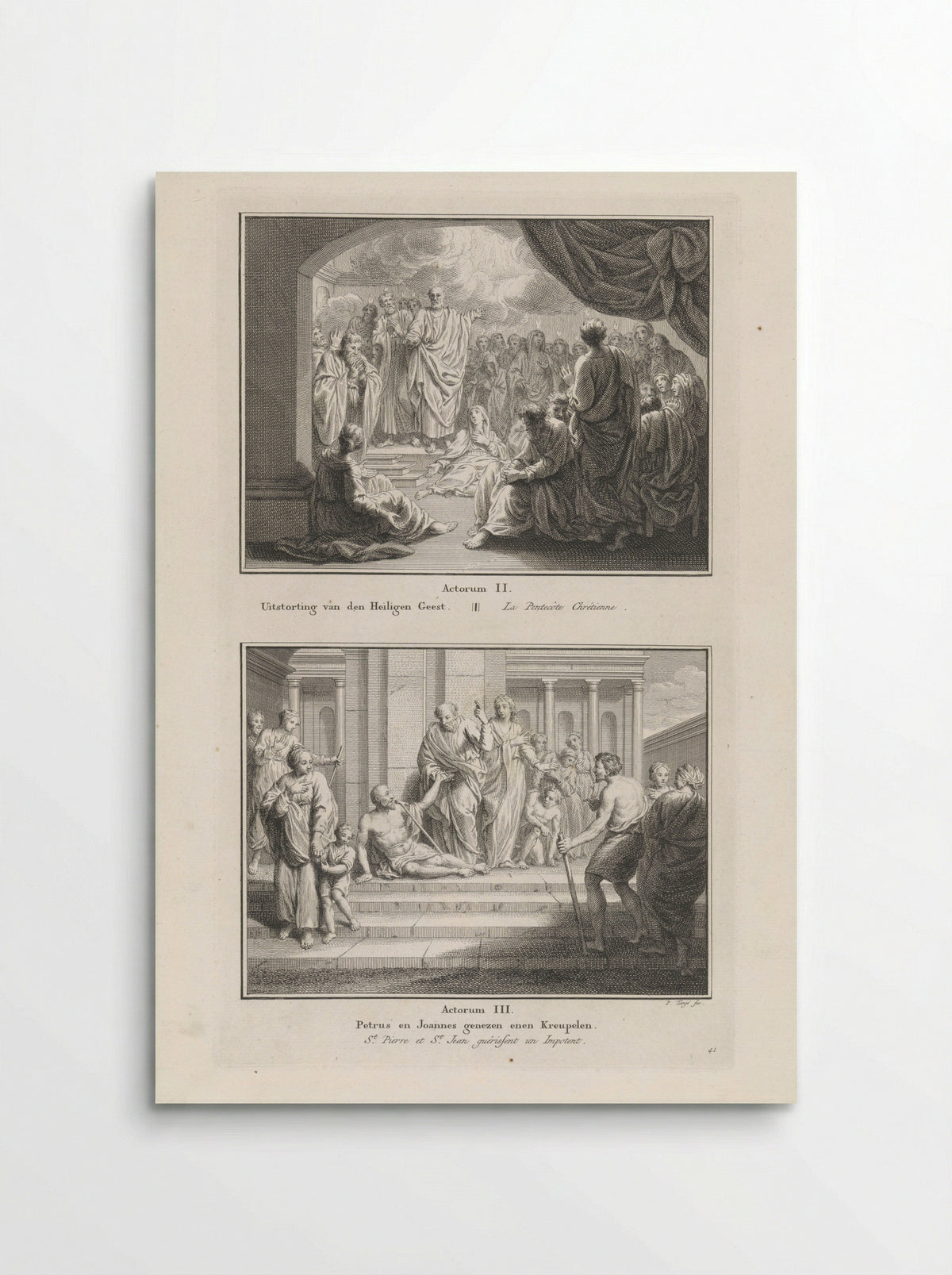 The Descent of the Holy Spirit and The Healing of the Lame Man - Samuel & Joannes Luchtmans - Poster