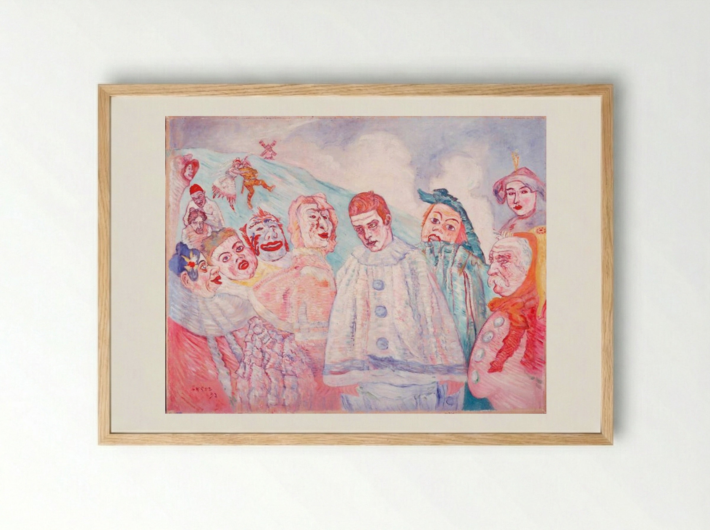 The Despair of Pierrot - James Ensor - Framed Print Wood