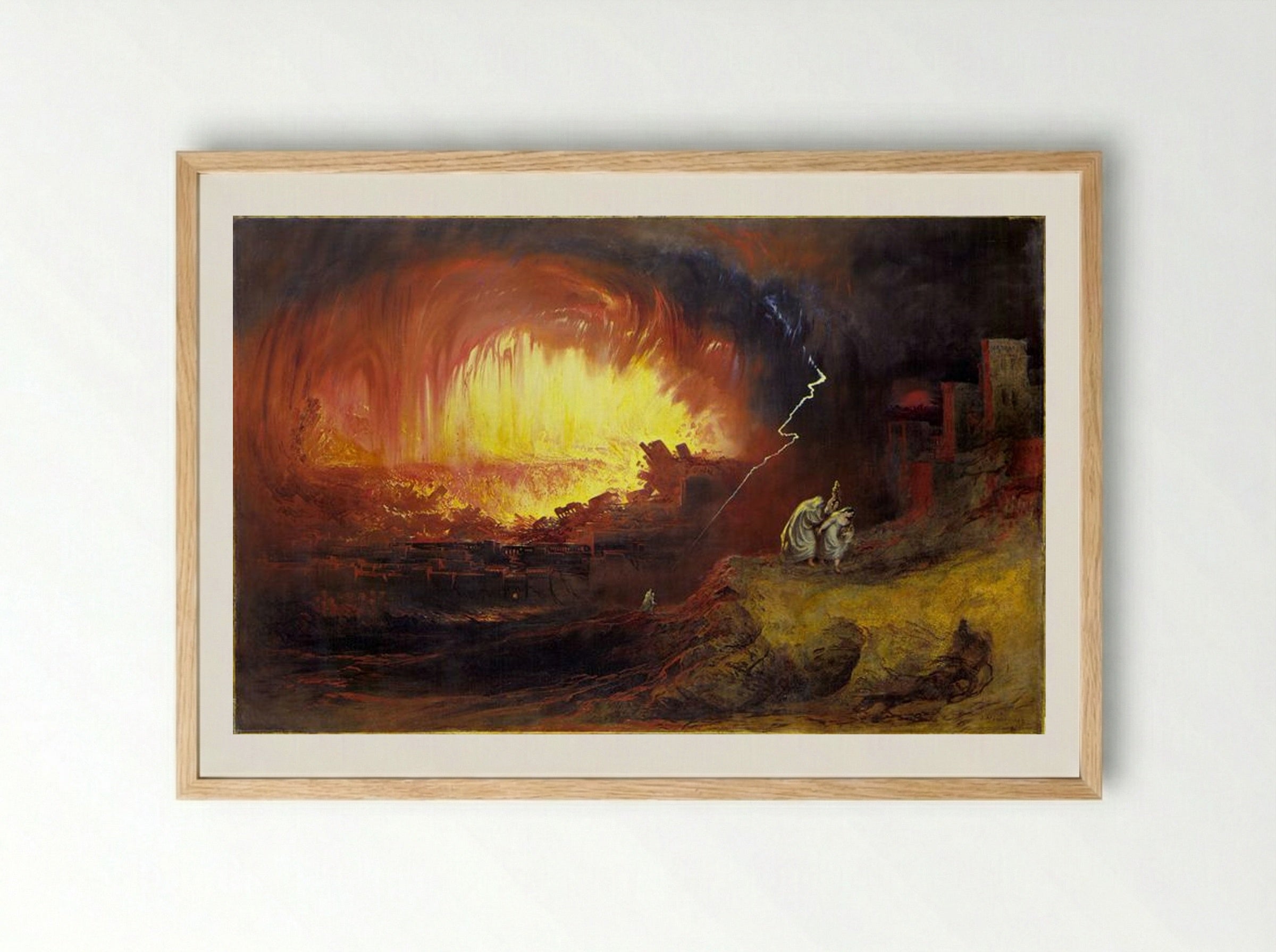 The Destruction of Sodom and Gomorrah - John Martin - Framed Print Wood