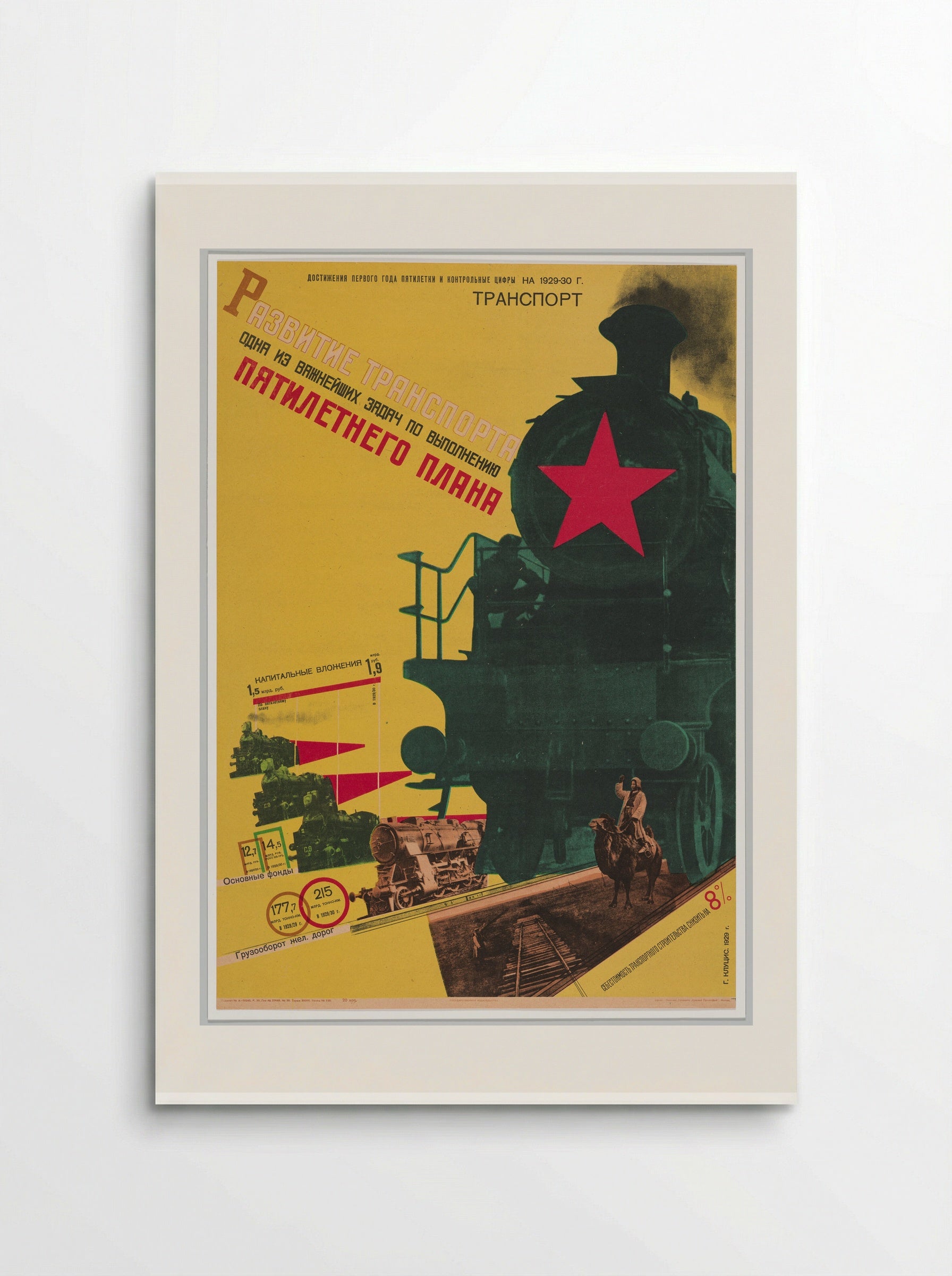 The Development of Transportation: An Important Task of the Five Year Plan - Gustavs Klucis - Poster