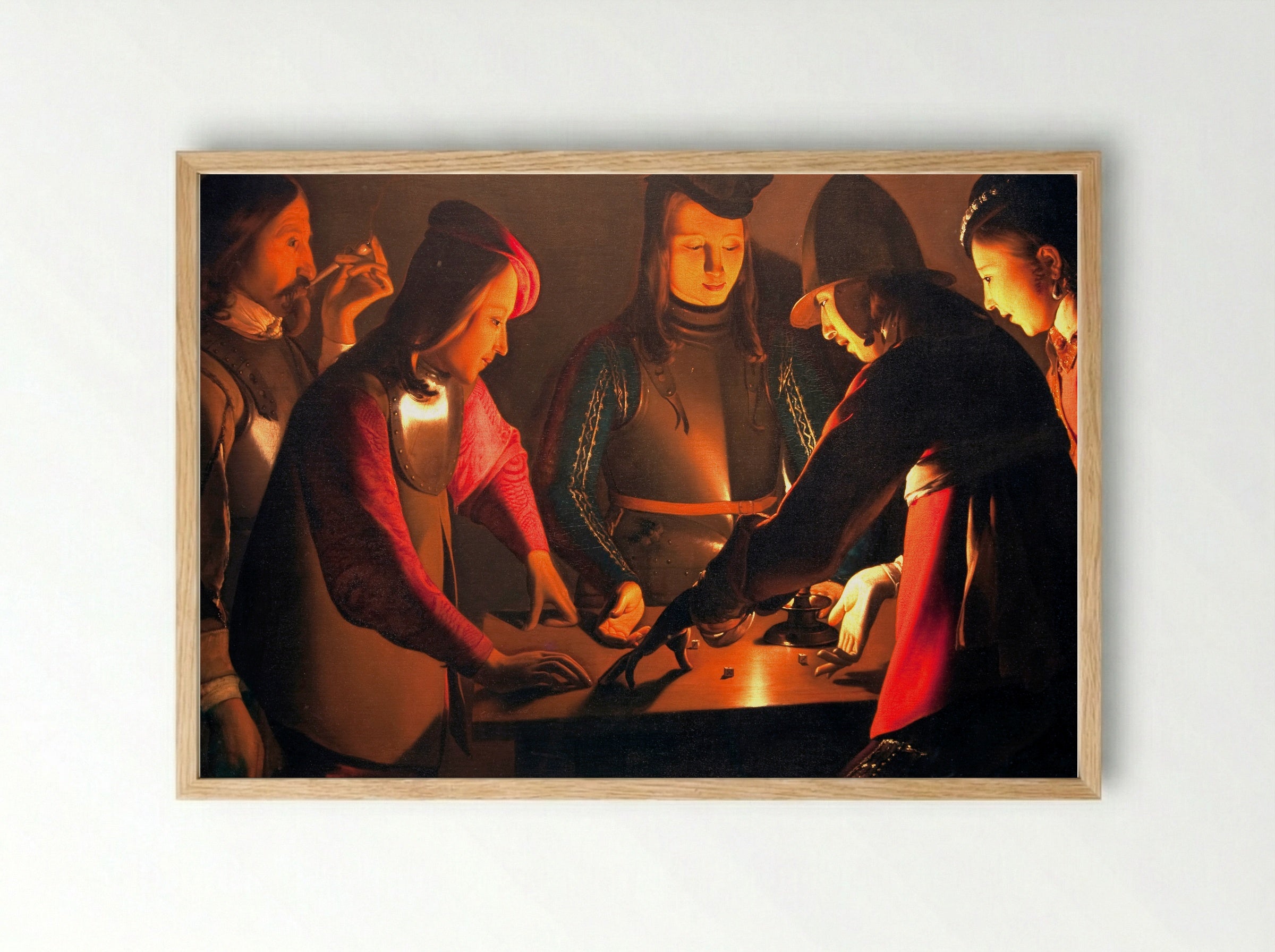 The Dice Players - Georges de la Tour - Framed Print Wood