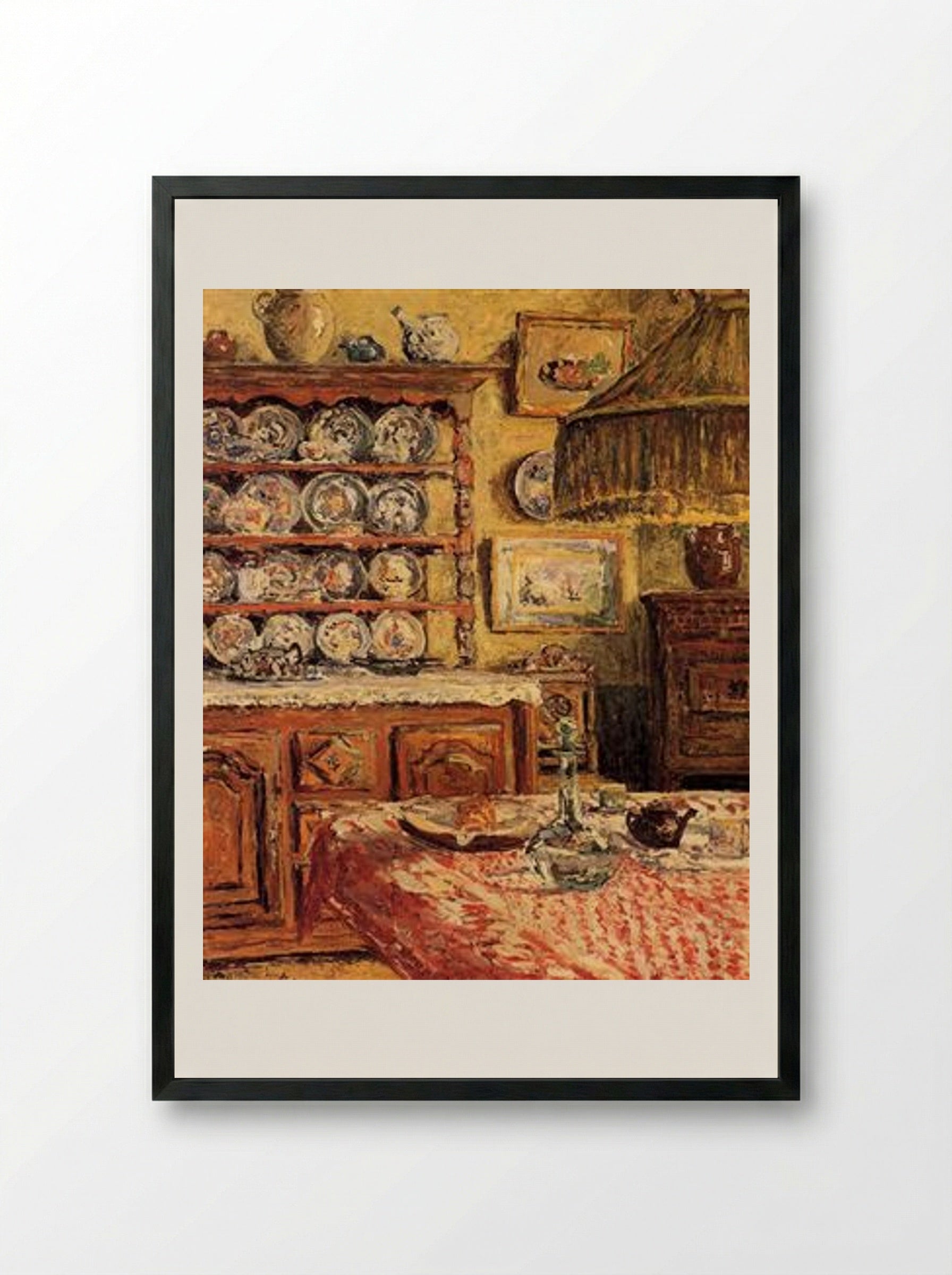 The Dining Room after Lunch - Maxime Maufra - Framed Print Black