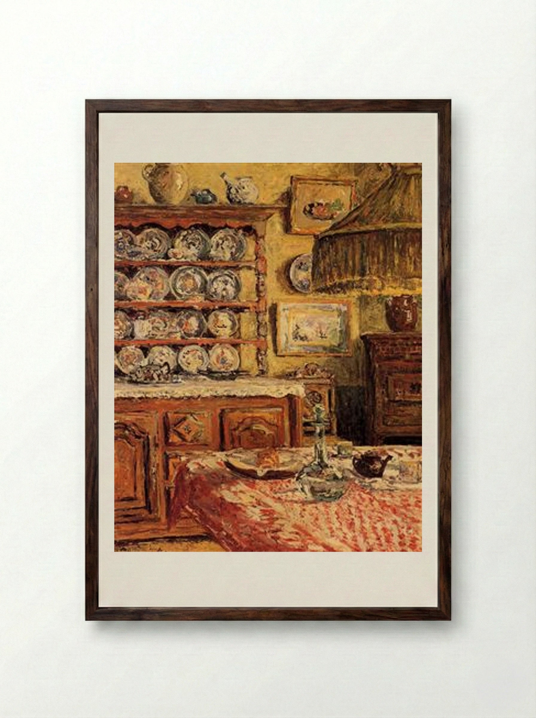 The Dining Room after Lunch - Maxime Maufra - Framed Print Dark Wood