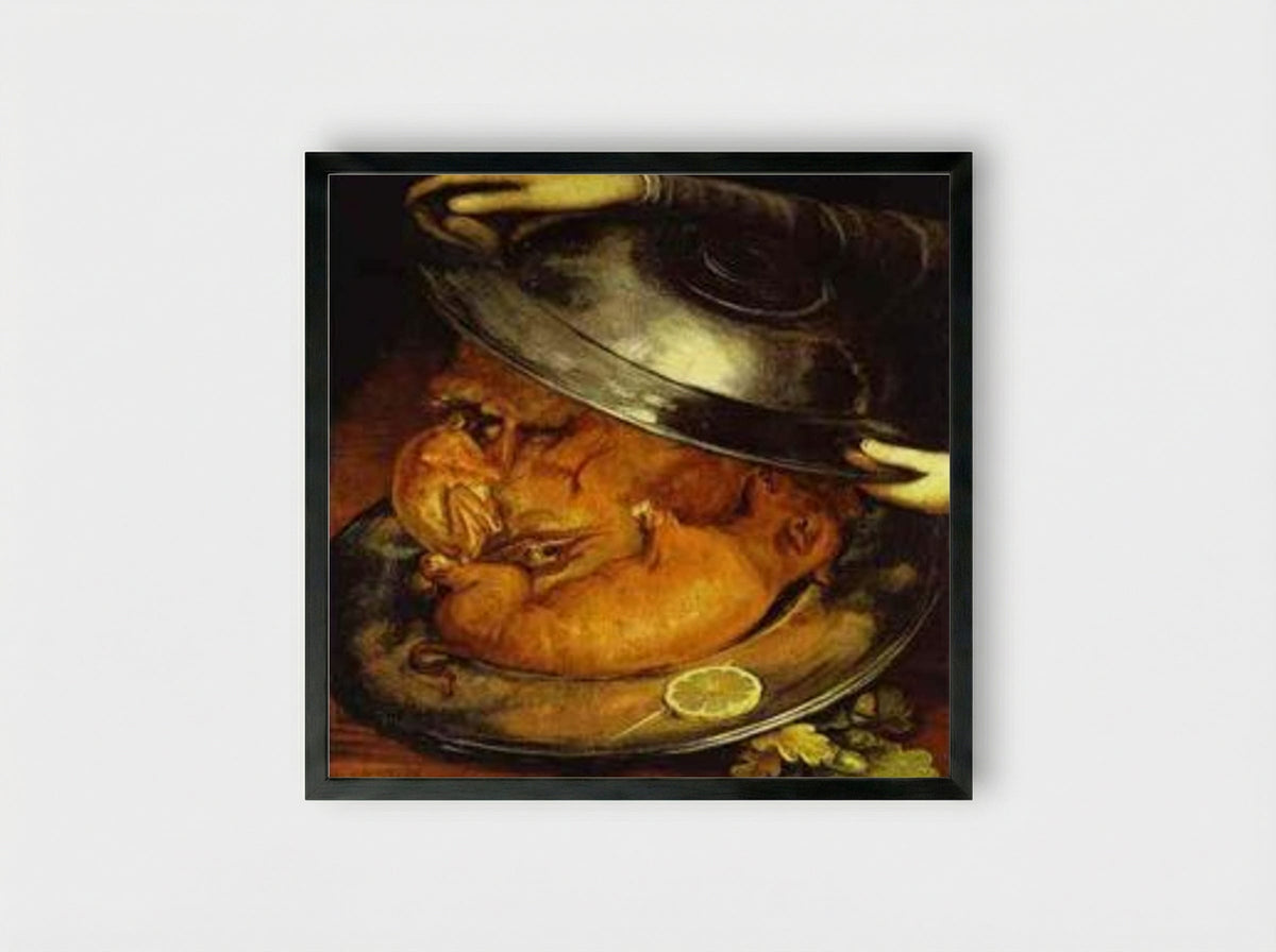 The Dinner - Giuseppe Arcimboldo - Framed Print Black