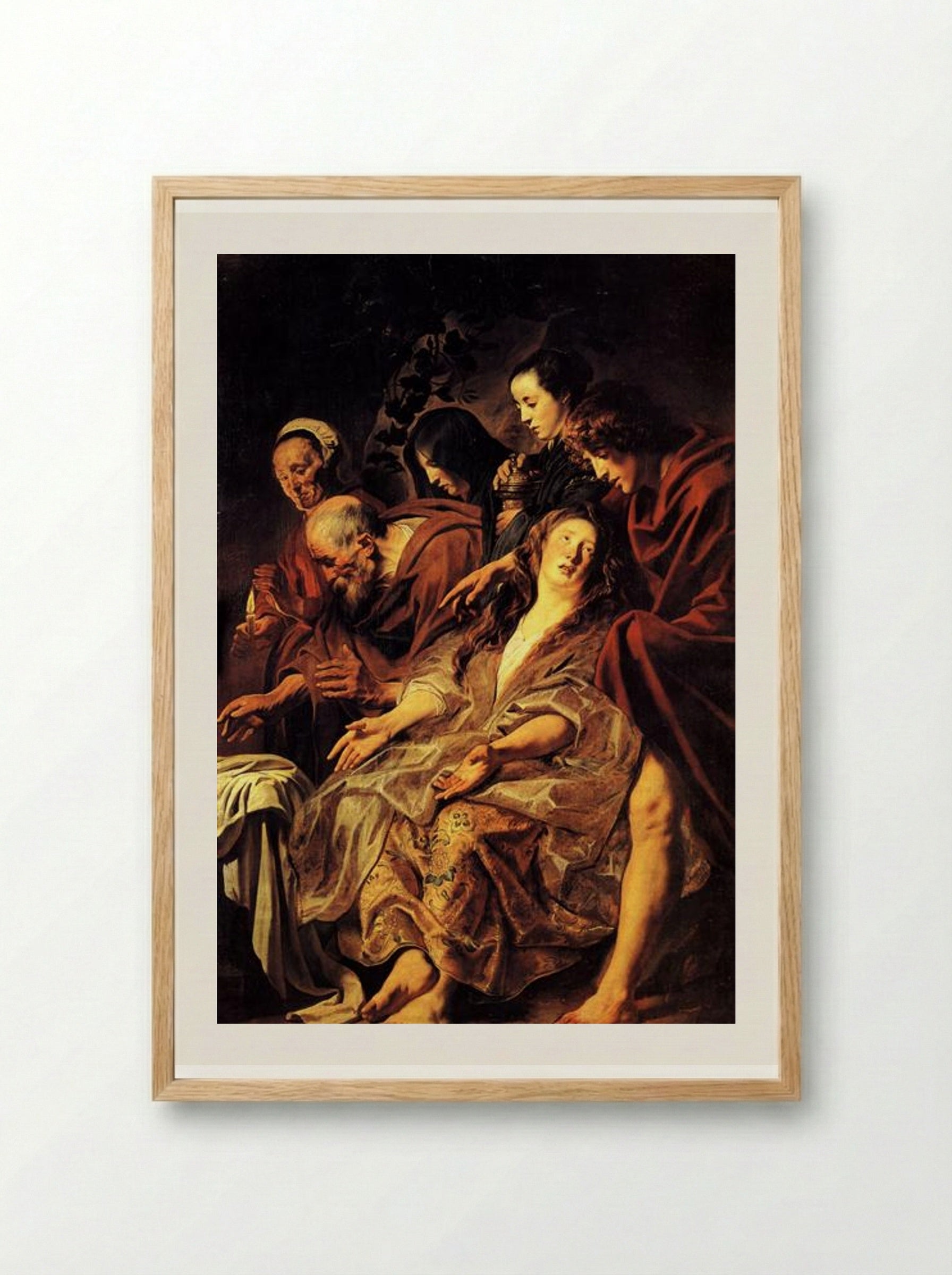 The Disciples at the Tomb - Jacob Jordaens - Framed Print Wood