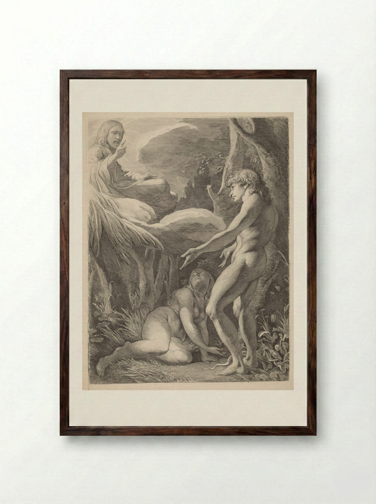 The Discovery of Adam and Eve - James Barry - Framed Print Dark Wood
