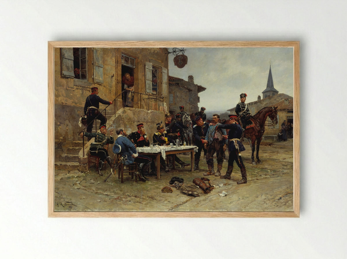 The Dispatch-Bearer - Alphonse-Marie-Adolphe de Neuville - Framed Print Wood
