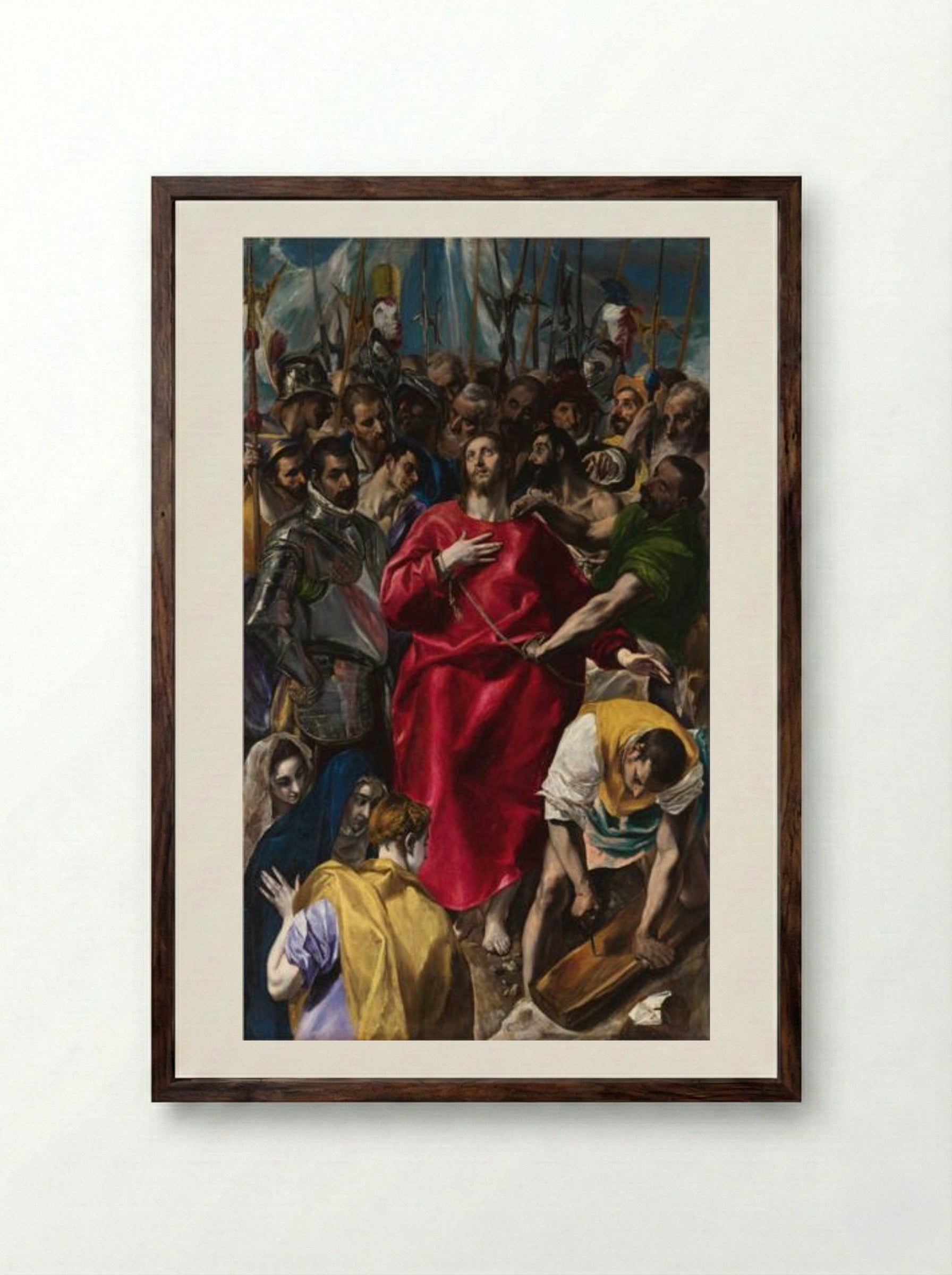 The Disrobing of Christ - El Greco - Framed Print Dark Wood