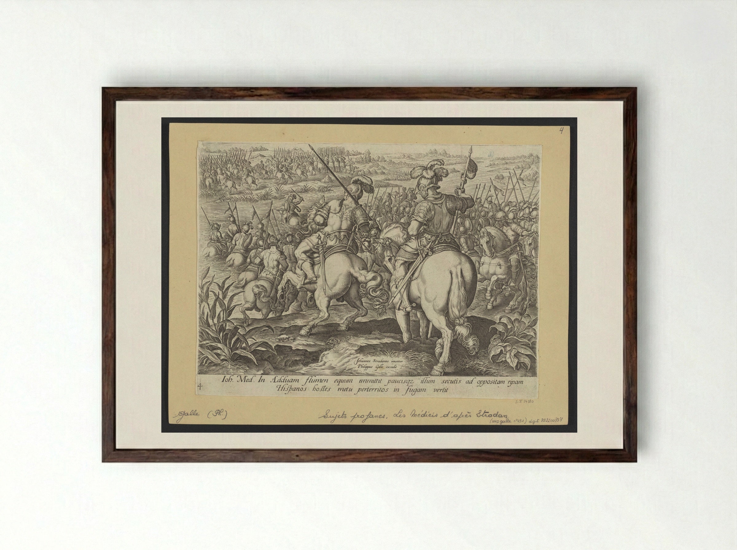 The Dissipation of the Spanish Enemy - Philips Galle - Framed Print Dark Wood