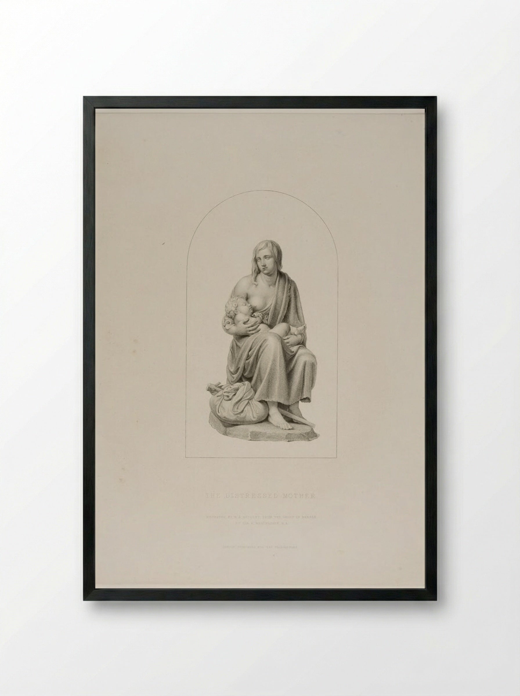 The Distressed Mother - Richard Austin Artlett - Framed Print Black