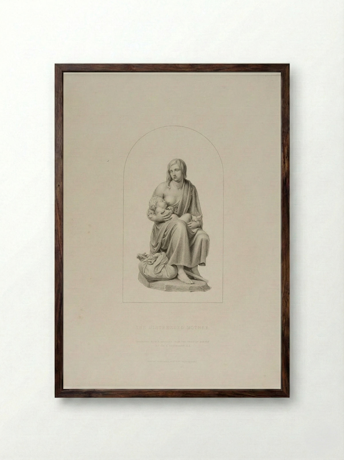 The Distressed Mother - Richard Austin Artlett - Framed Print Dark Wood