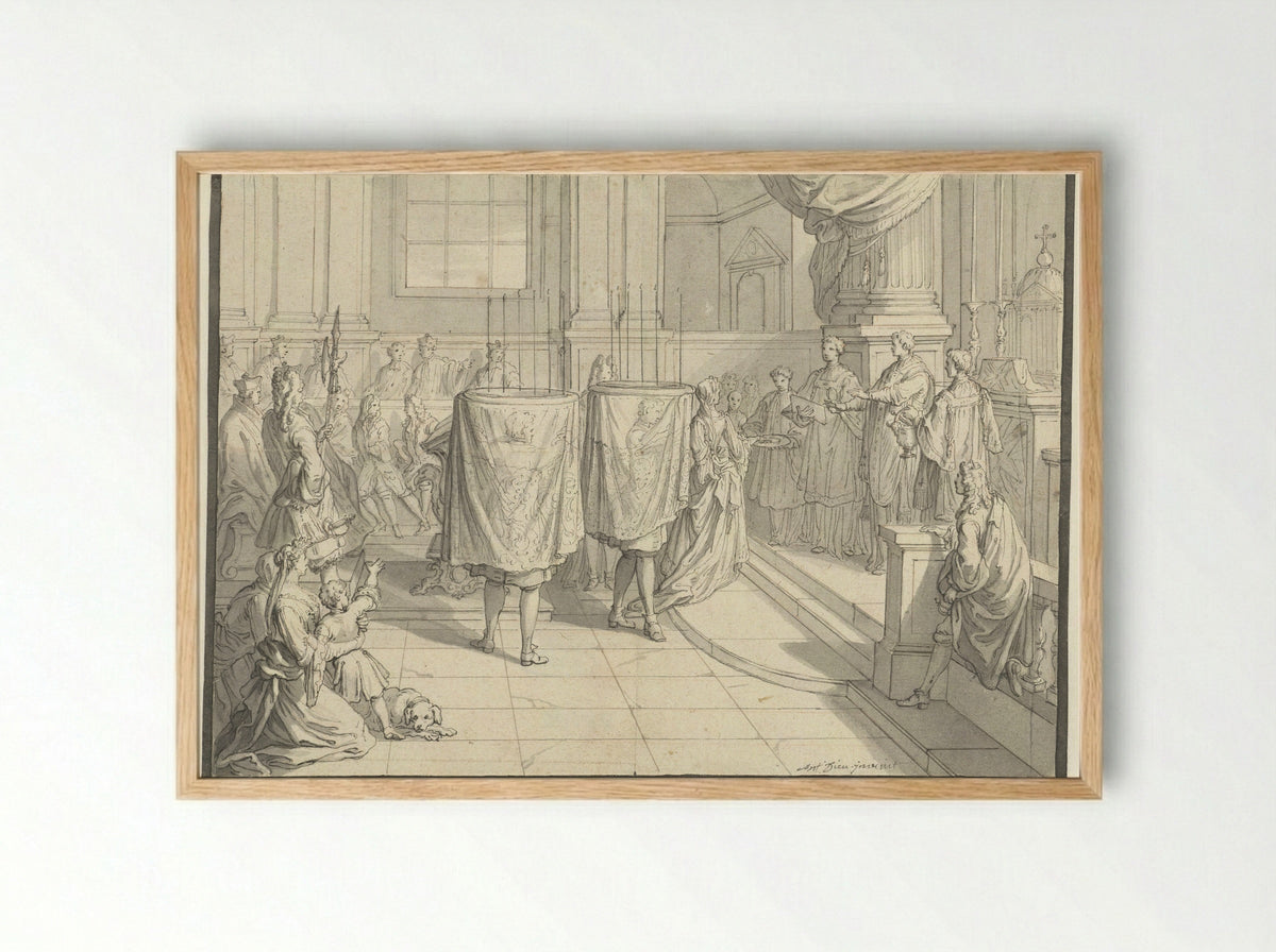 The Distribution of Blessed Bread - Antoine Dieu - Framed Print Wood