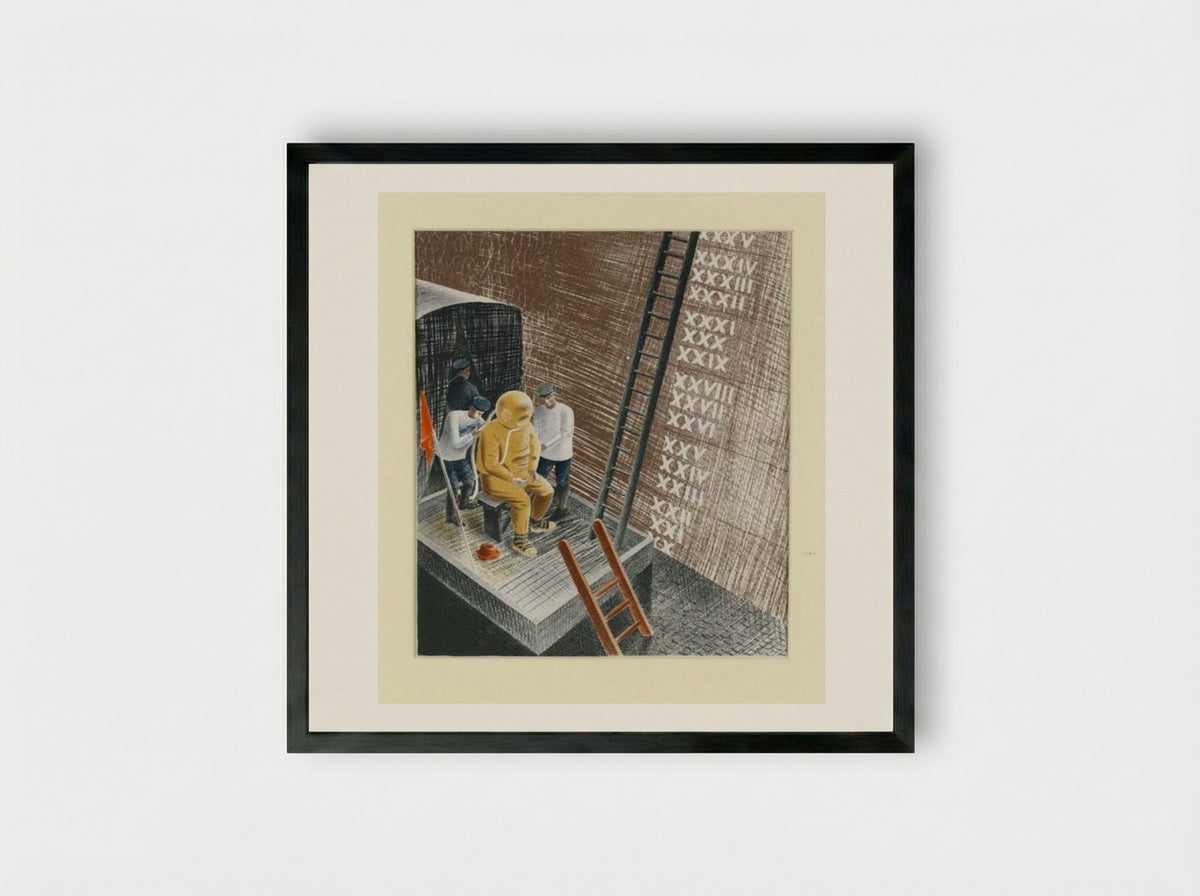 The Diver, HMS Dolphin Submarine - Eric Ravilious - Framed Print Black