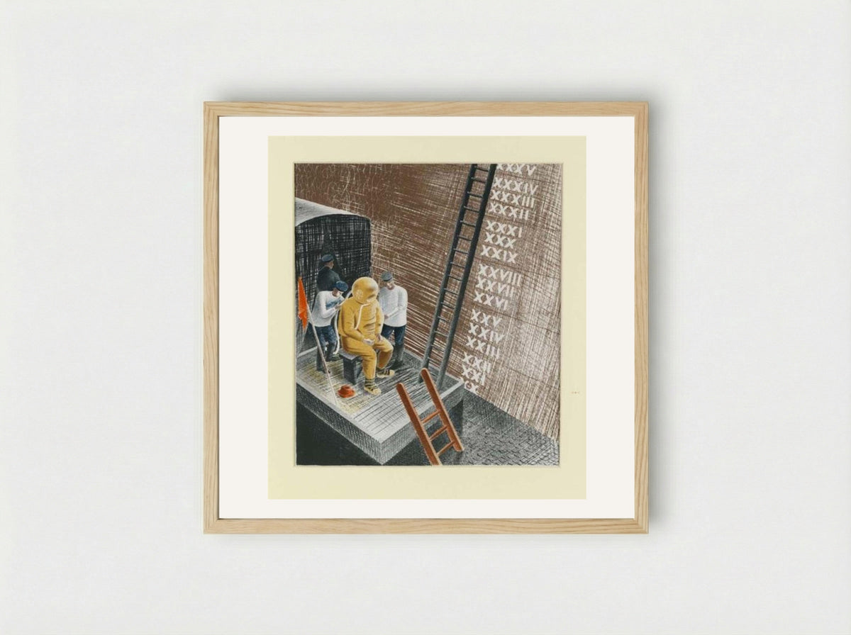 The Diver, HMS Dolphin Submarine - Eric Ravilious - Framed Print Wood