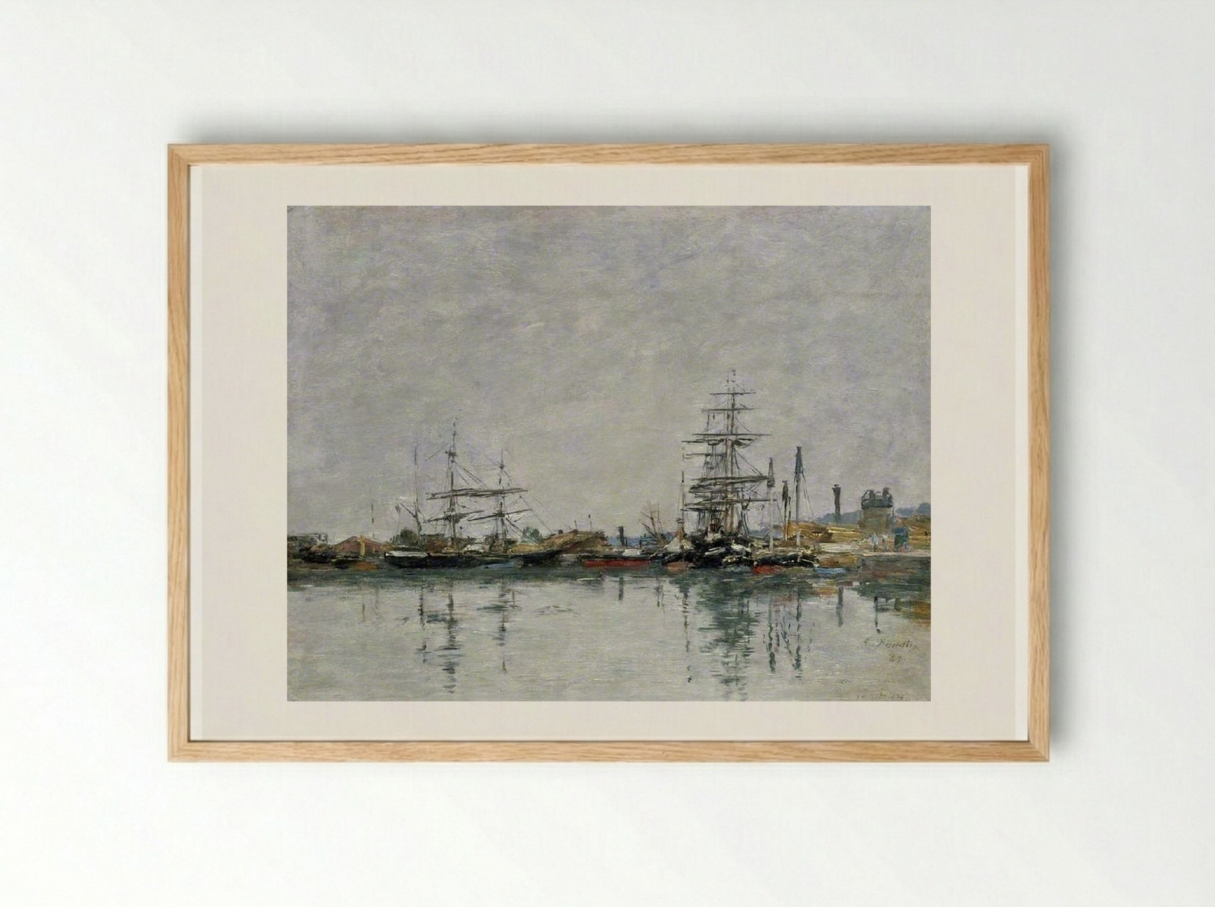 The Dock of Deauville - Eugène Boudin - Framed Print Wood