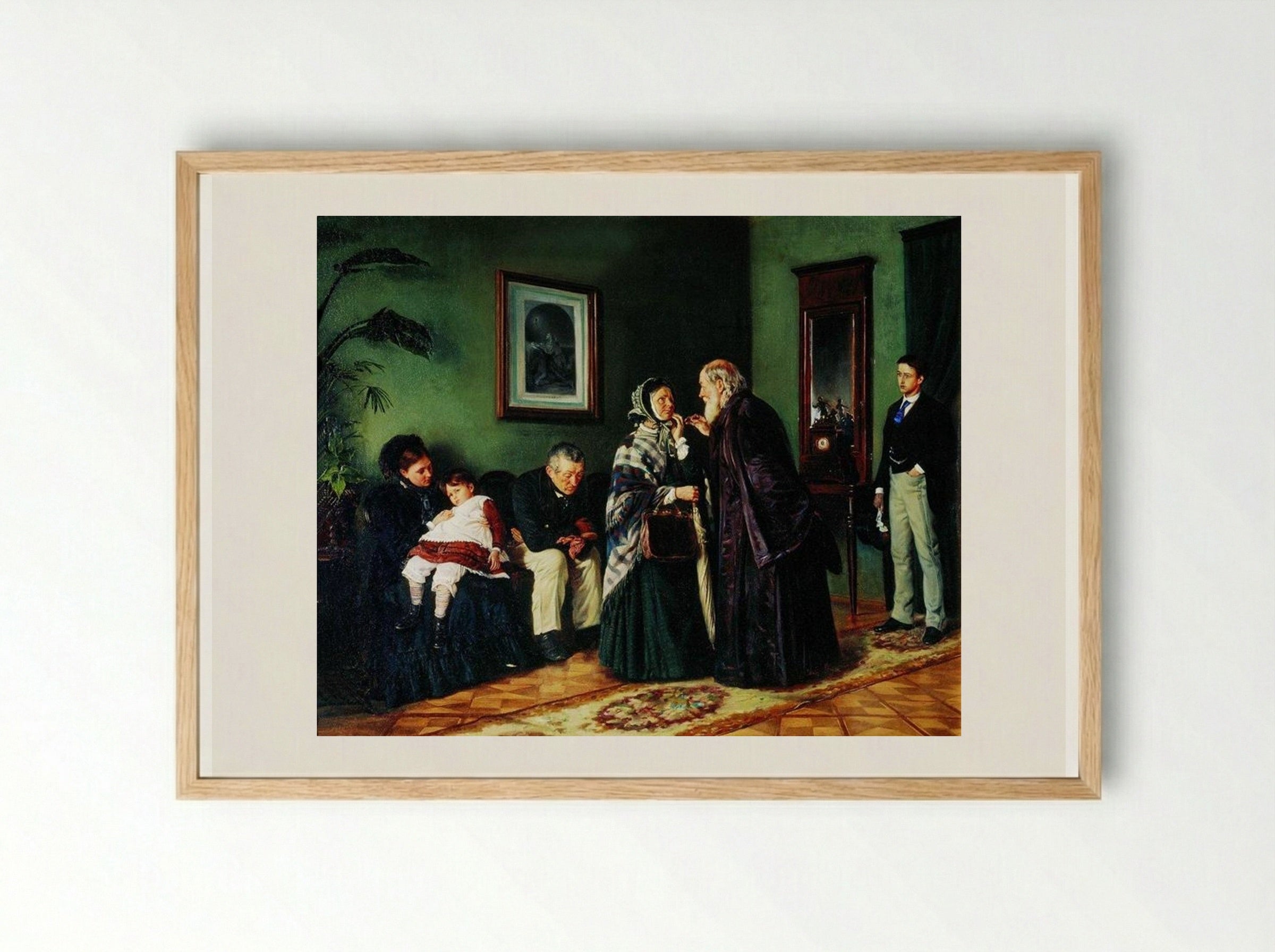 The Doctor's Waiting Room - Vladimir Makovsky - Framed Print Wood