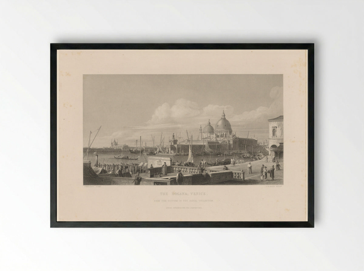 The Dogana, Venice - George Virtue - Framed Print Black