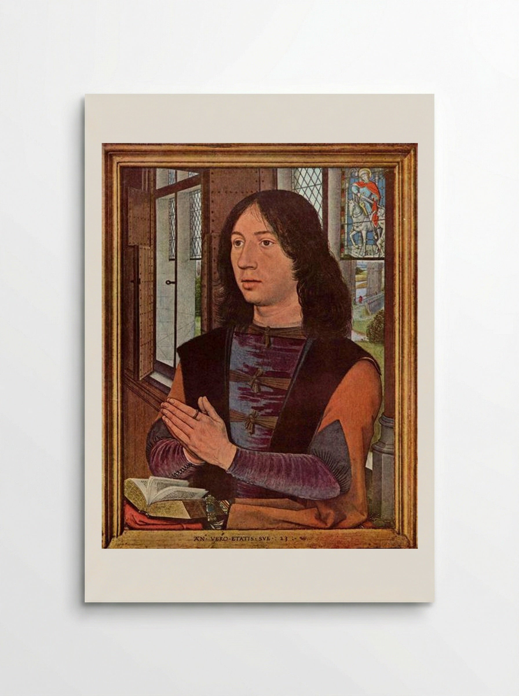 The Donor, from the right wing of the Diptych of Maerten van Nieuwenhove - Hans Memling - Poster