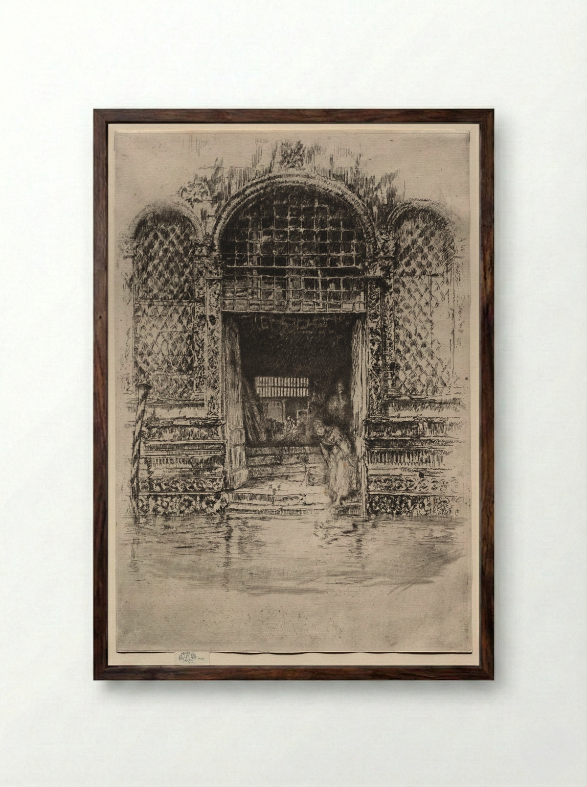 The Doorway - James McNeill Whistler - Framed Print Dark Wood