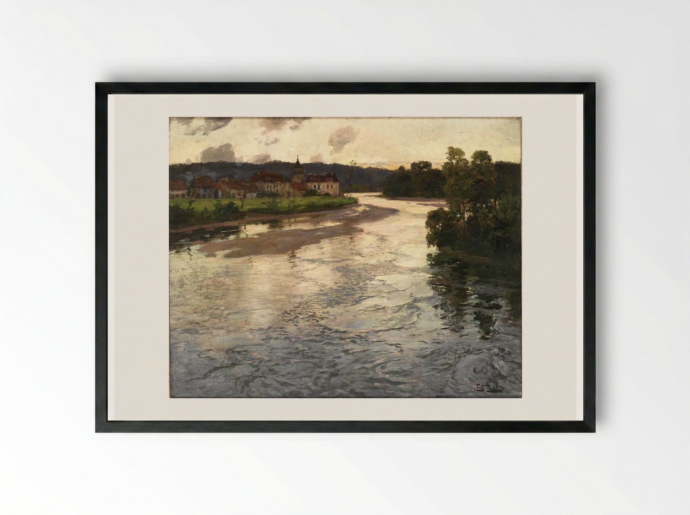 The Dordogne - Frits Thaulow - Framed Print Black