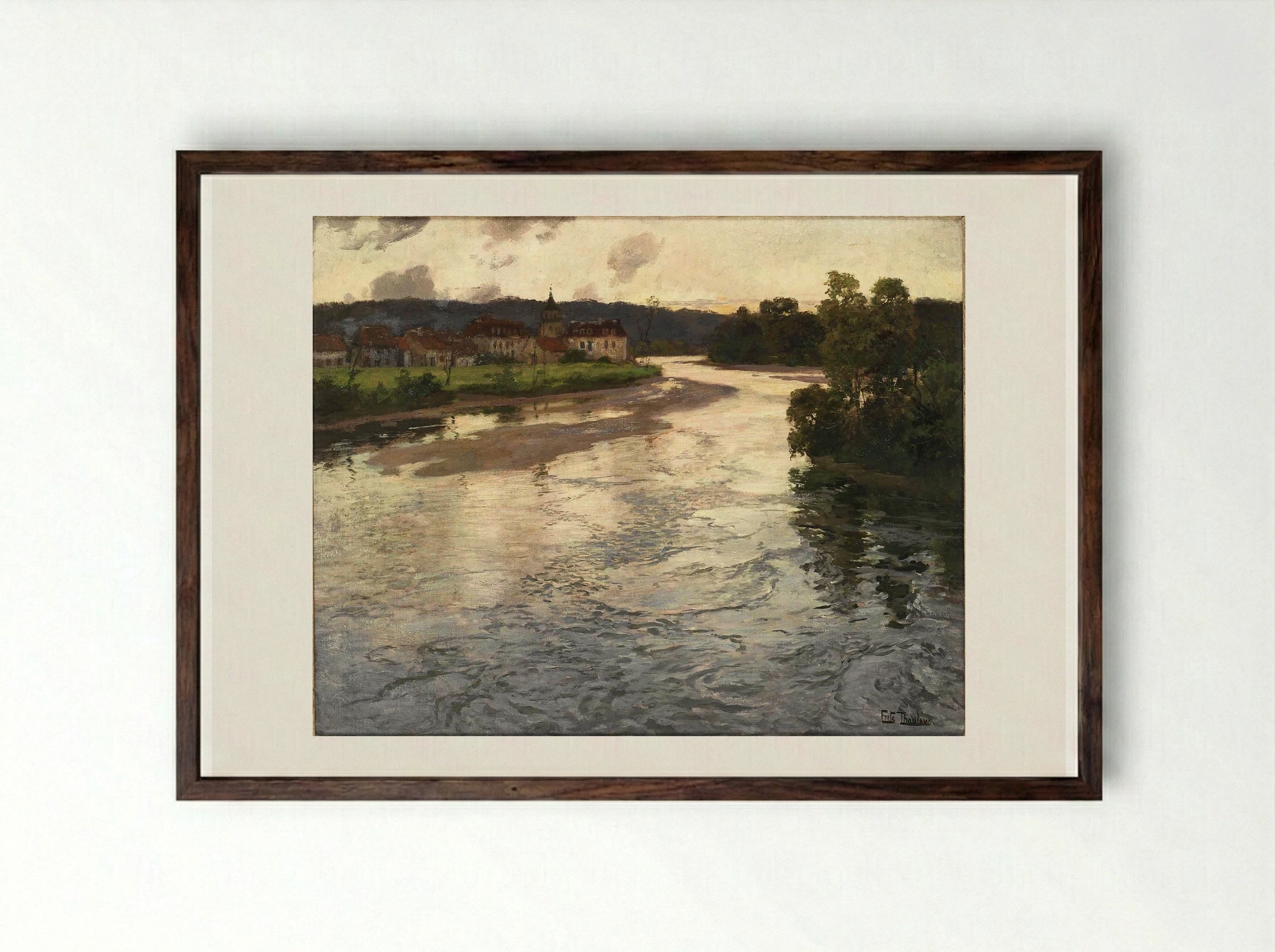 The Dordogne - Frits Thaulow - Framed Print Dark Wood