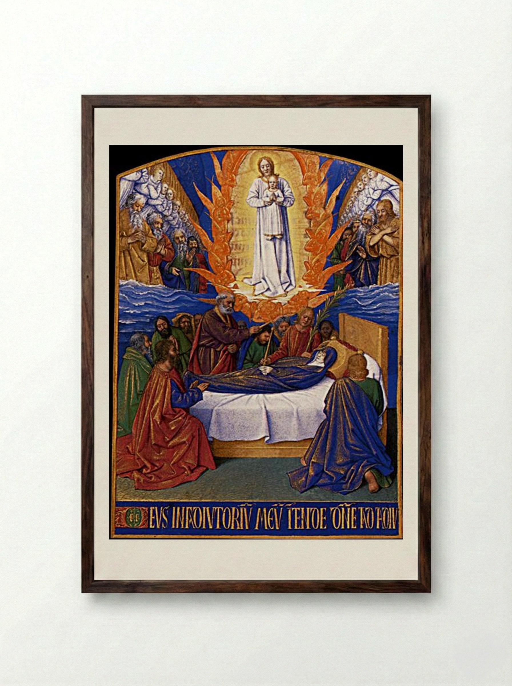 The Dormition of the Virgin - Jean Fouquet - Framed Print Dark Wood