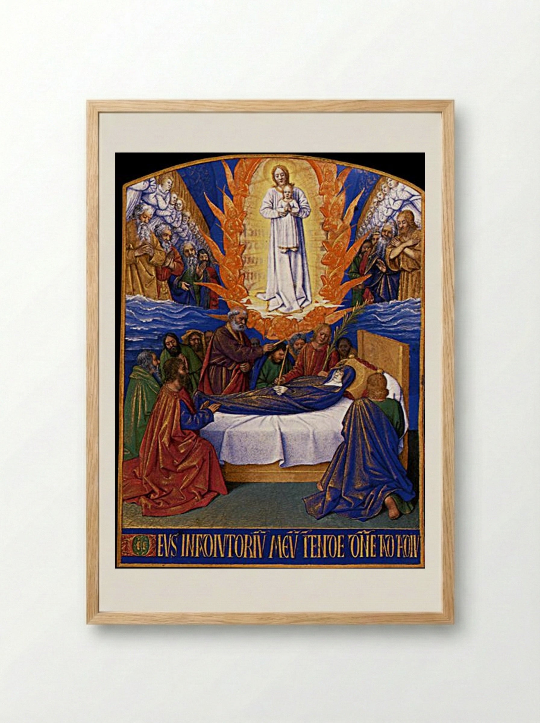 The Dormition of the Virgin - Jean Fouquet - Framed Print Wood