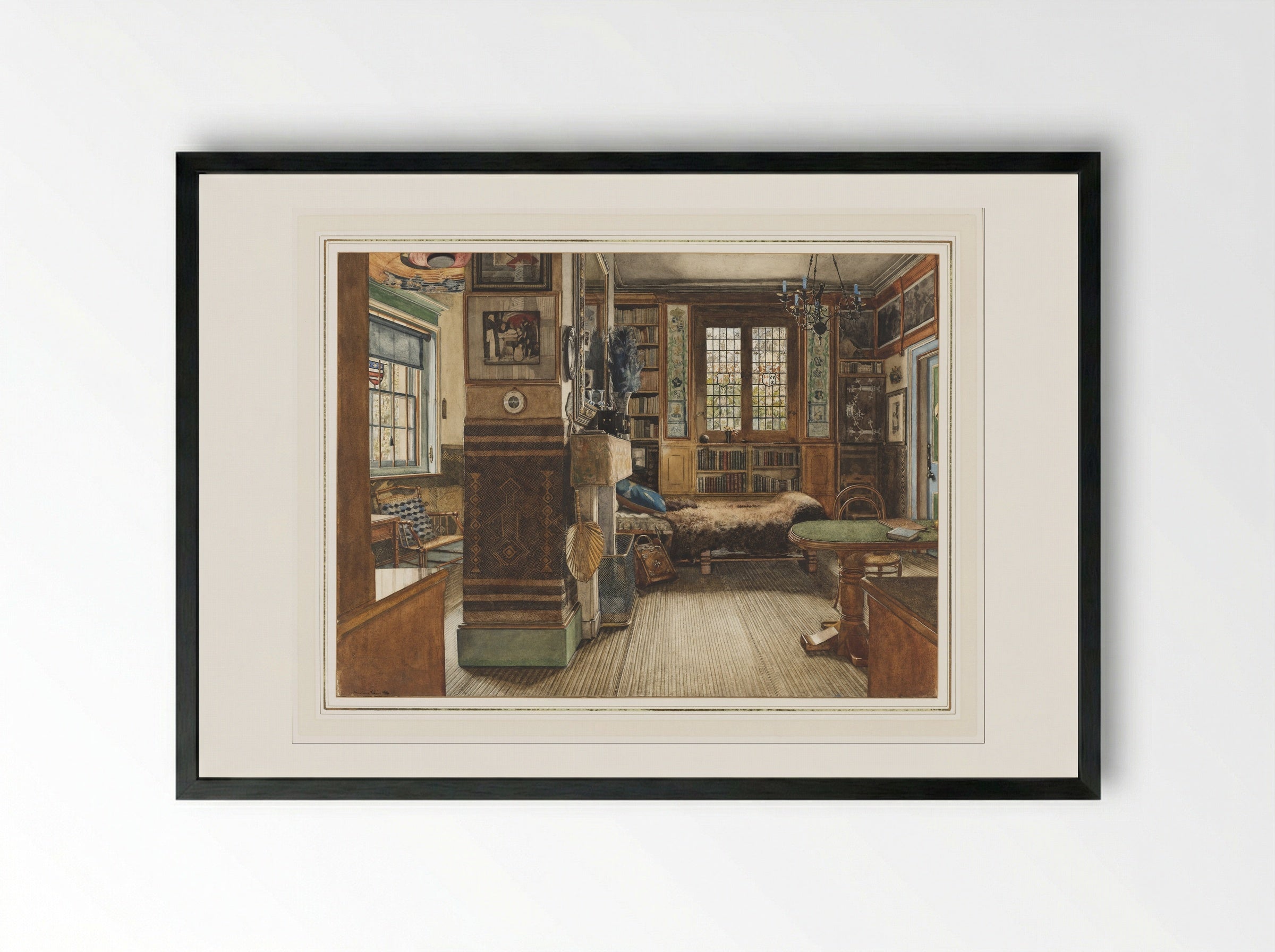 The Drawing Room at Townshend House - Sir Lawrence Alma-Tadema - Framed Print Black