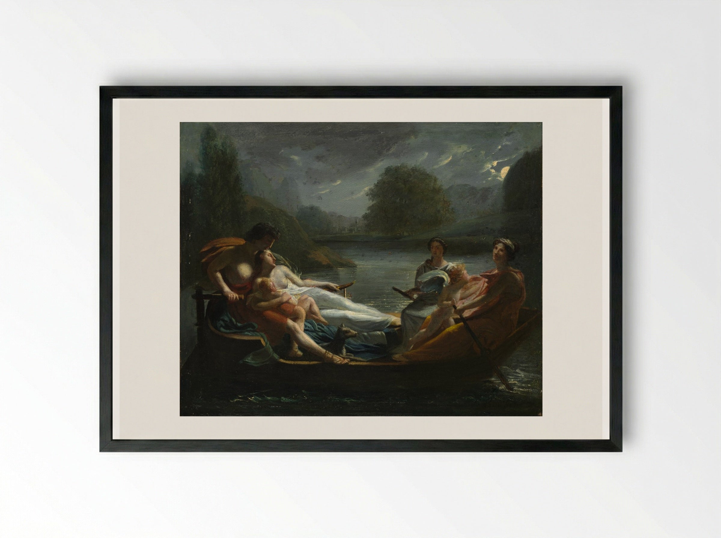 The Dream of Happiness - Pierre-Paul Prud'hon - Framed Print Black