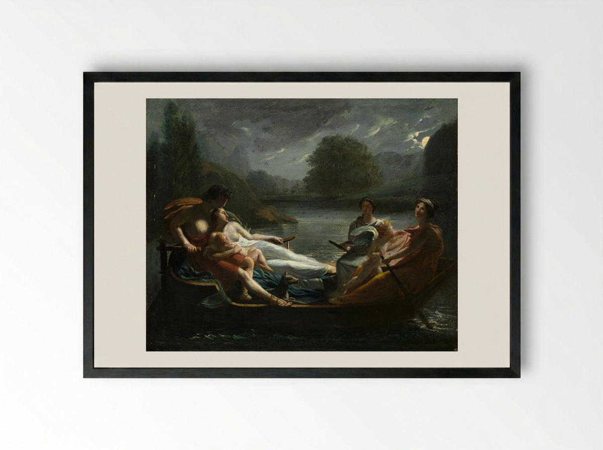 The Dream of Happiness - Pierre-Paul Prud'hon - Framed Print Black