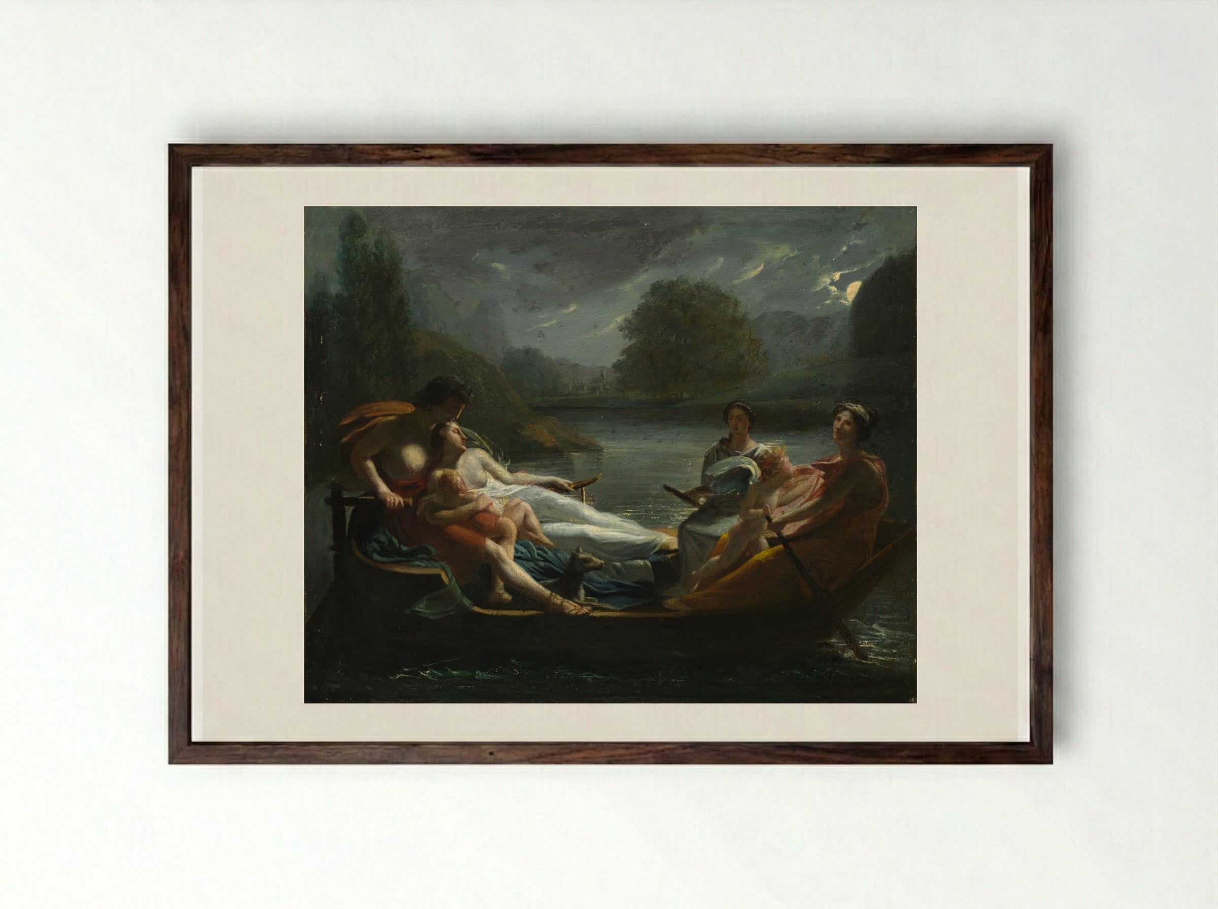 The Dream of Happiness - Pierre-Paul Prud'hon - Framed Print Dark Wood