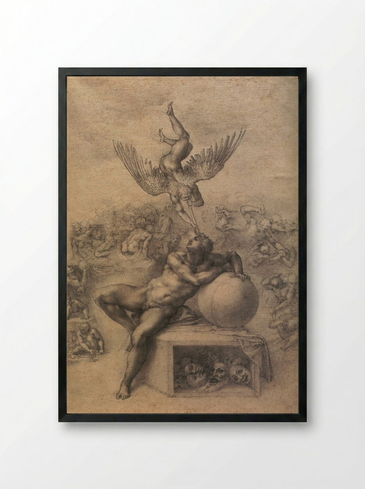 The Dream of Human Life - Michelangelo Buonarroti - Framed Print Black