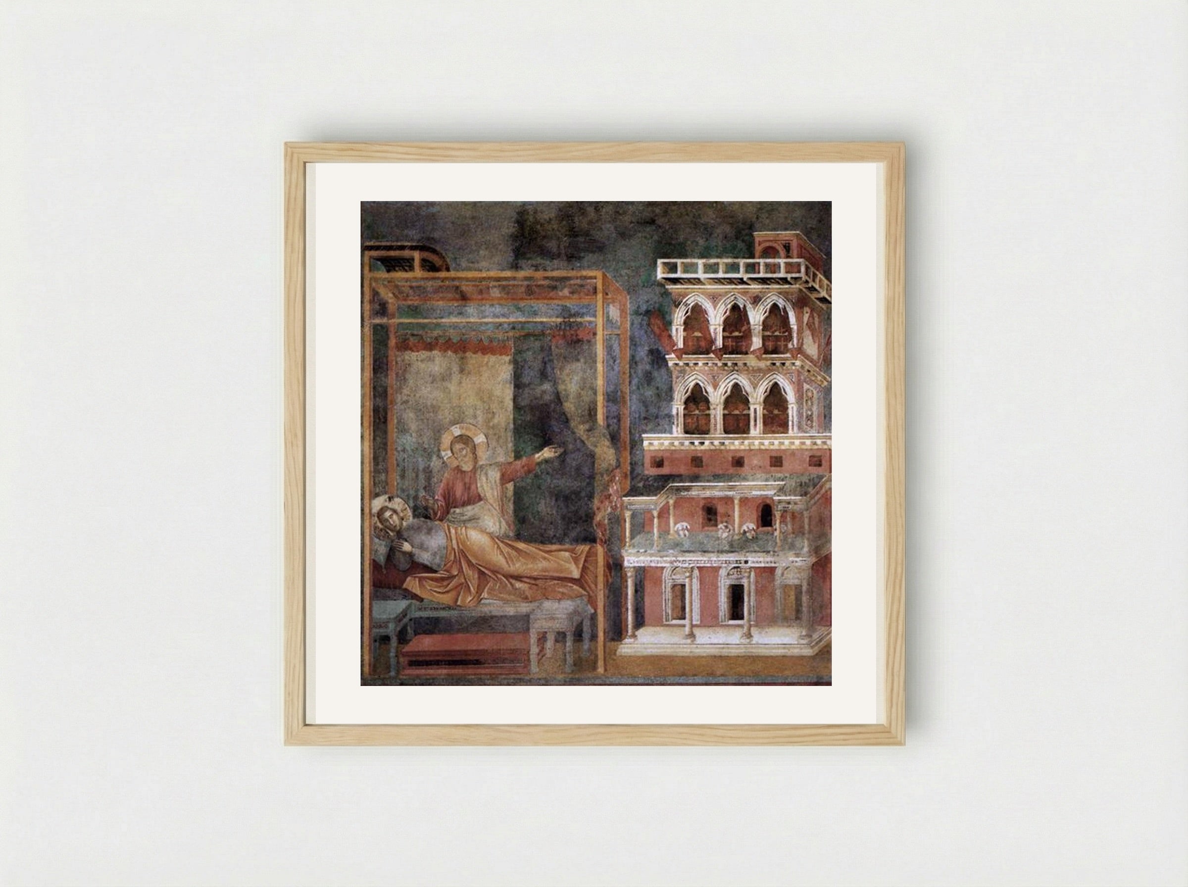 The Dream of Innocent III - Giotto di Bondone - Framed Print Wood