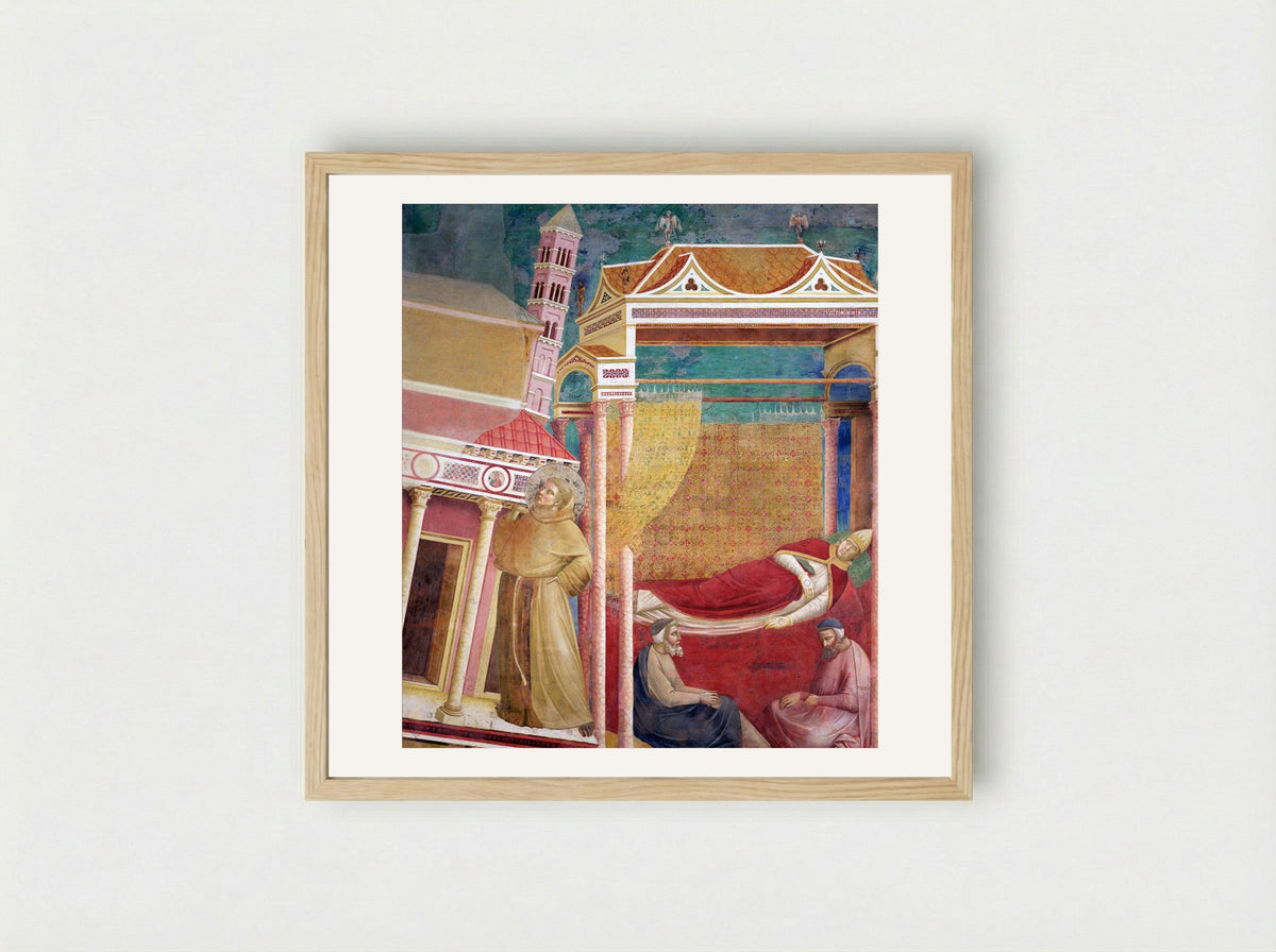 The Dream of Innocent III - Giotto di Bondone - Framed Print Wood