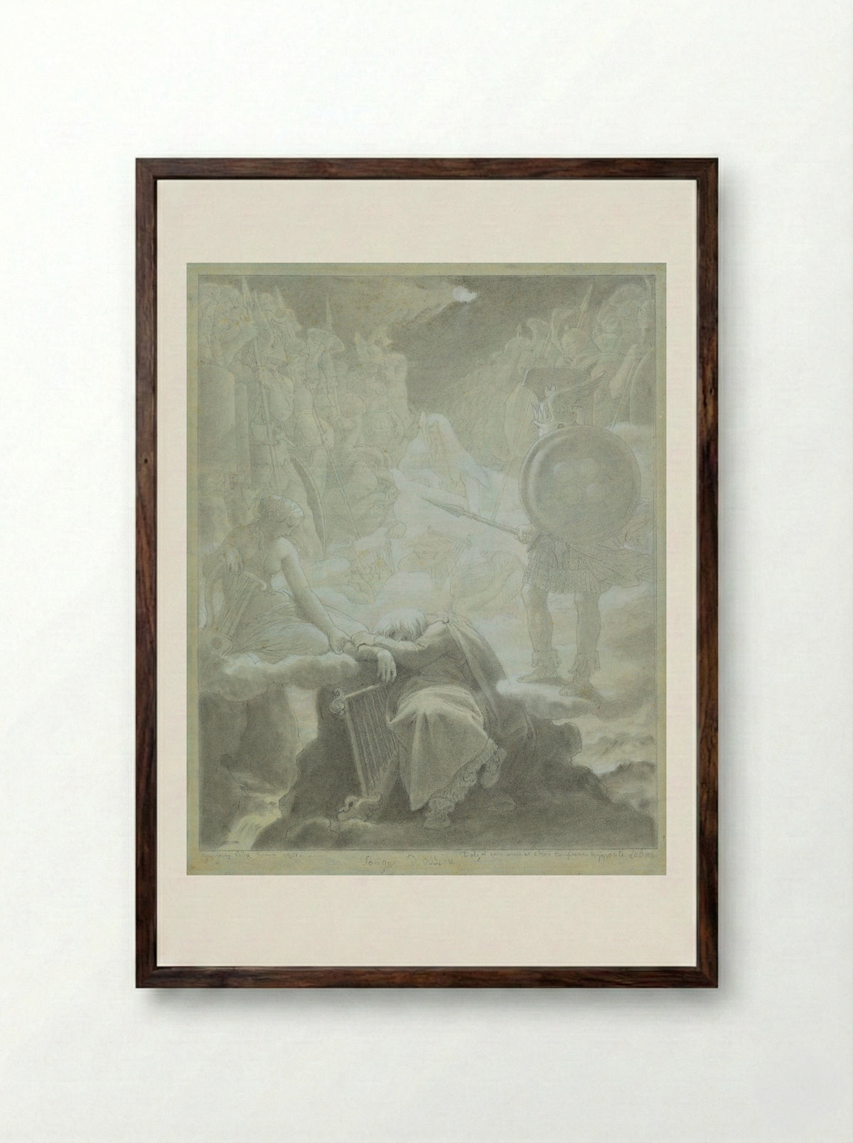 The Dream of Ossian - Jean-Auguste-Dominique Ingres - Framed Print Dark Wood